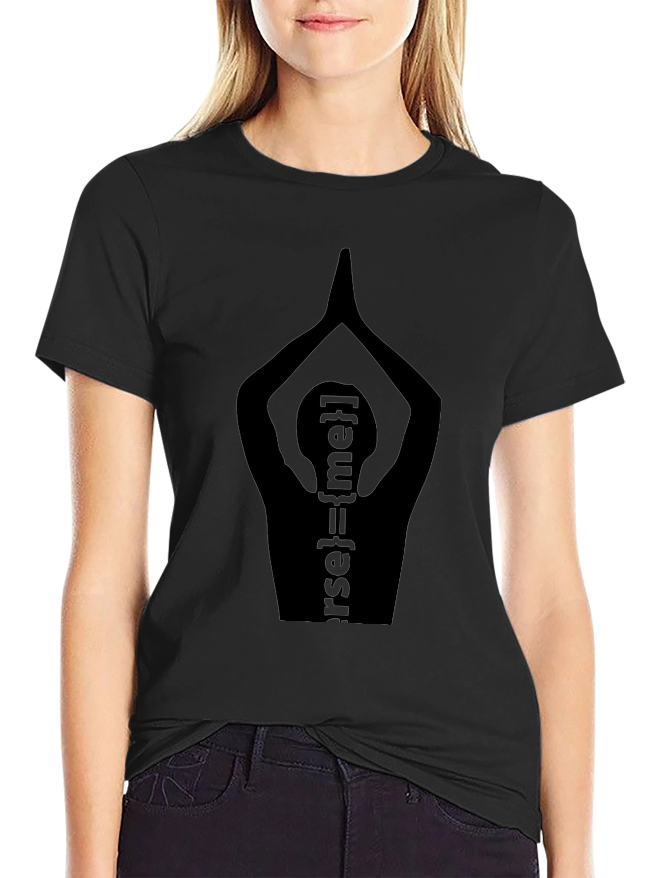 Black Yoga Pose Verse={me} Graphic T-Shirt