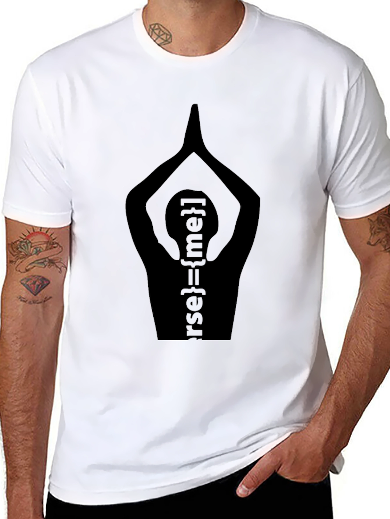Black Yoga Pose Verse={me} Graphic T-Shirt