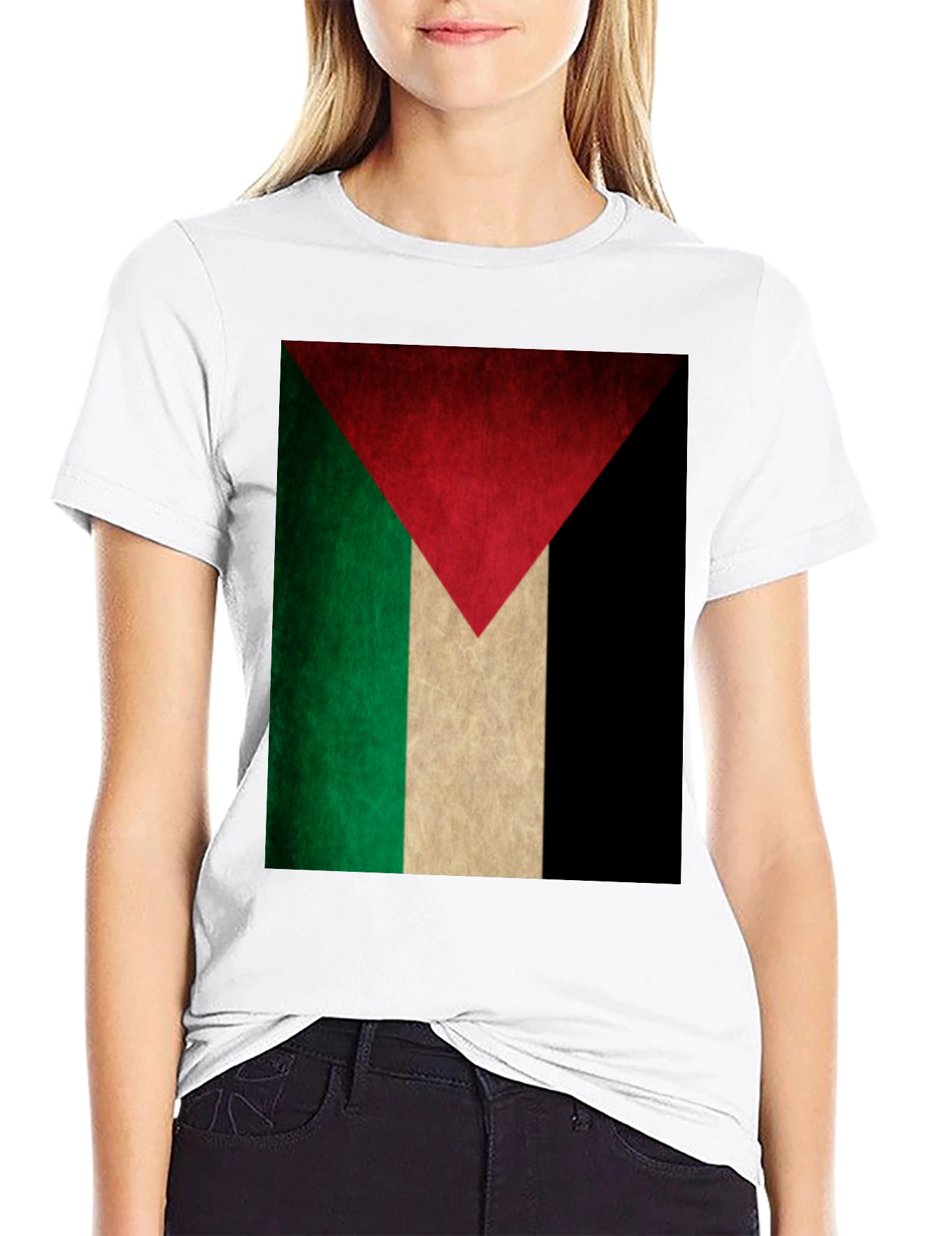 Palestine Flag Graphic Tee - Black T-Shirt