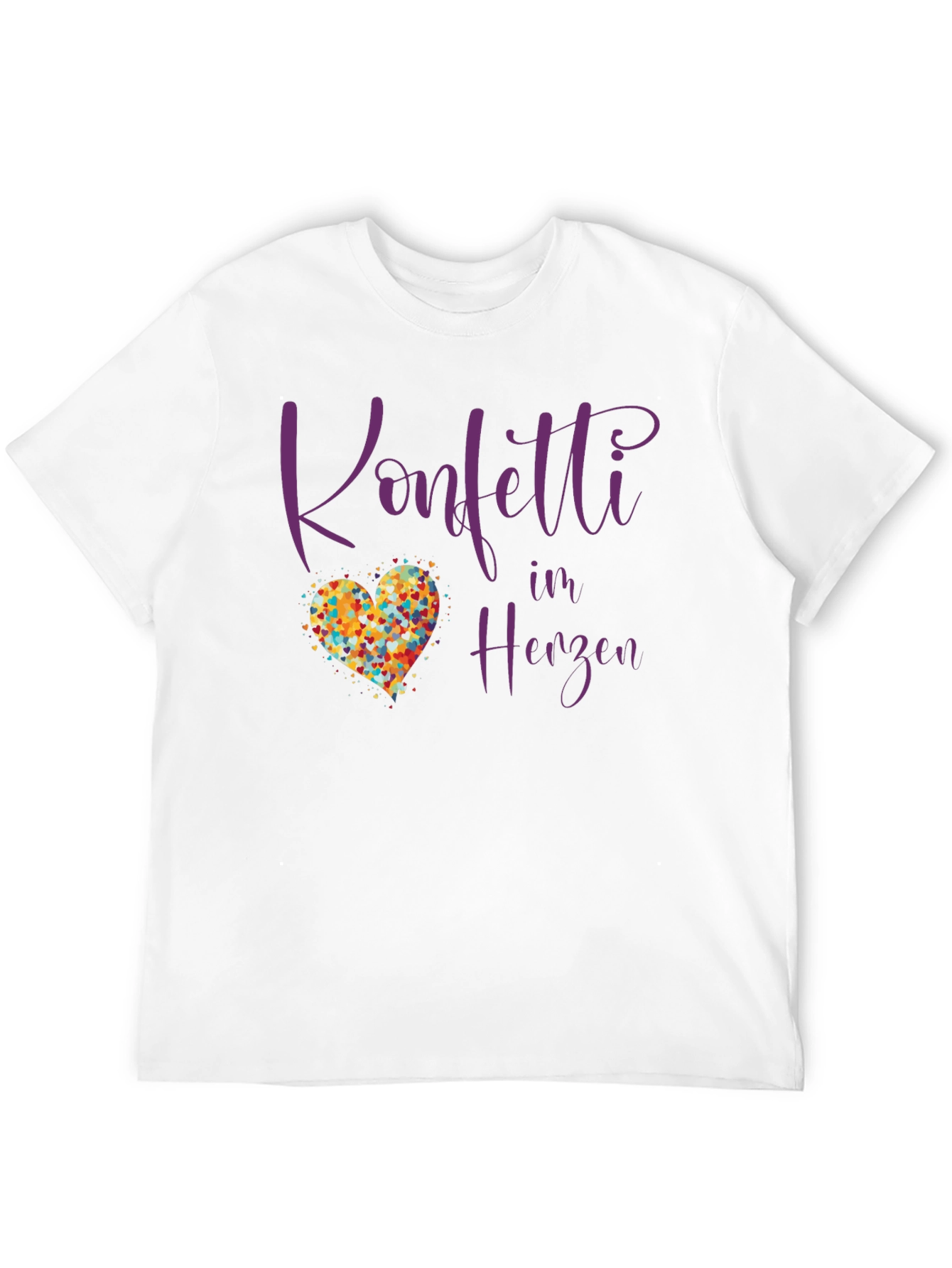 Confetti in Herzen Black T-Shirt