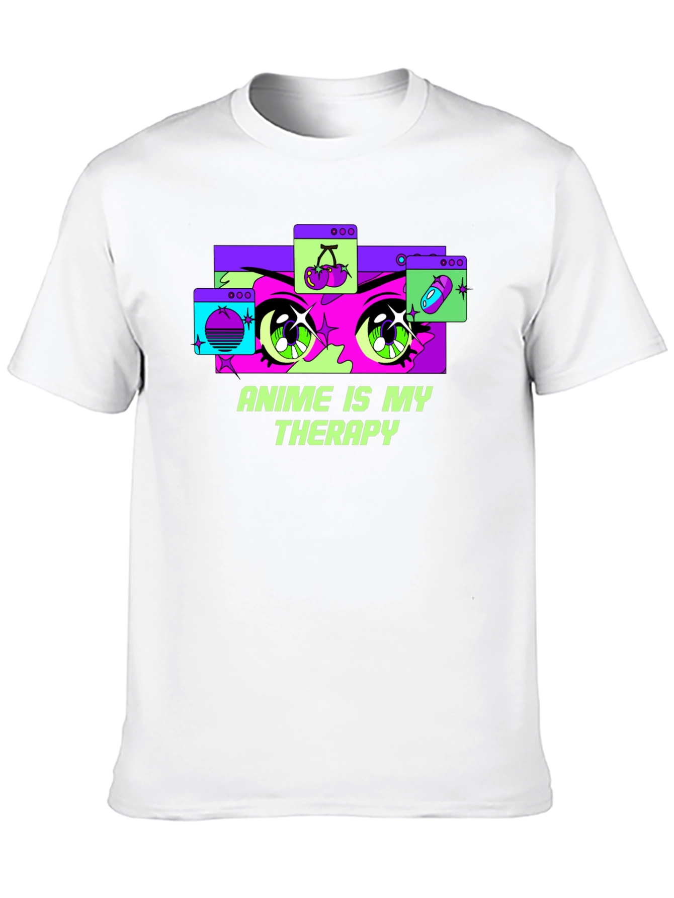 Anime Therapy T-Shirt - Black Graphic Tee