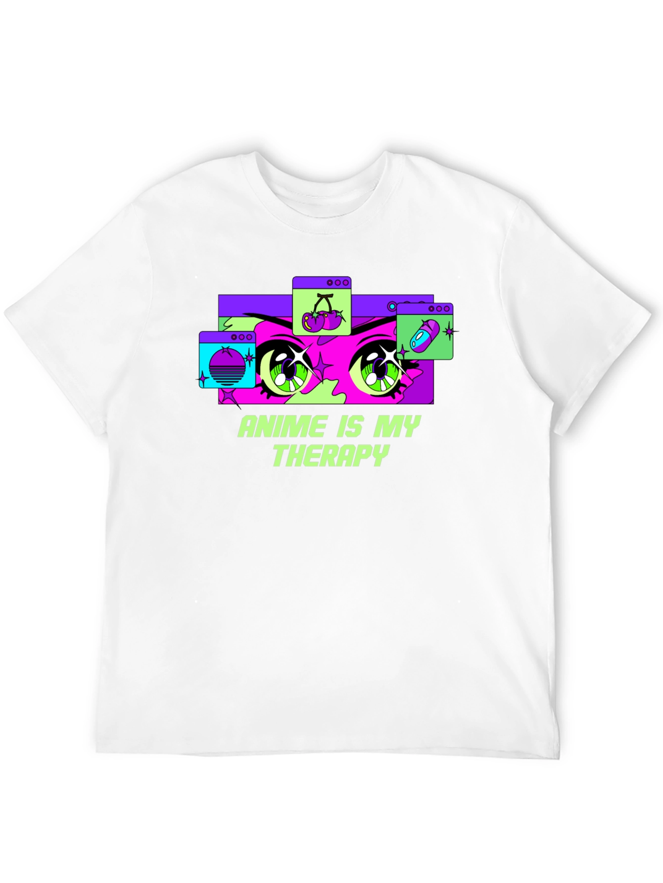 Anime Therapy T-Shirt - Black Graphic Tee