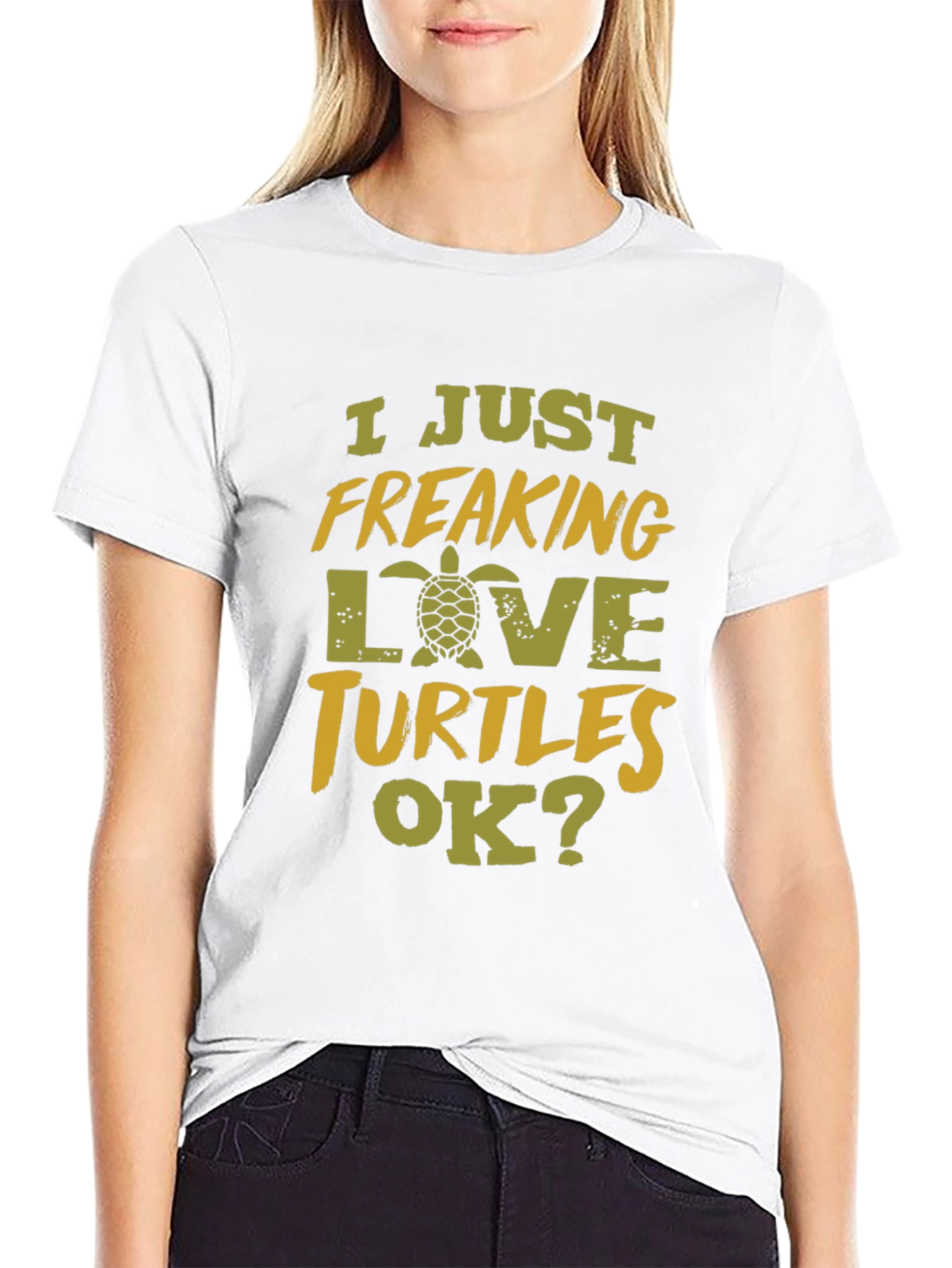 I Just Freaking Love Turtles Black T-Shirt