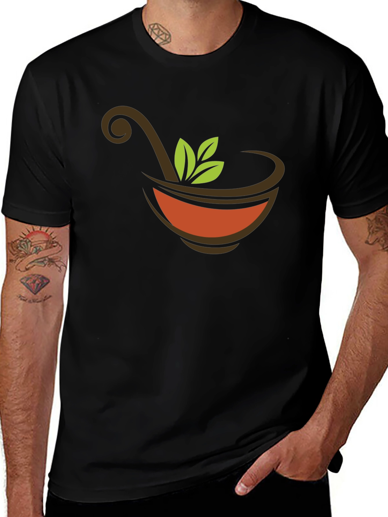 Herbal Tea Bowl Black T-Shirt