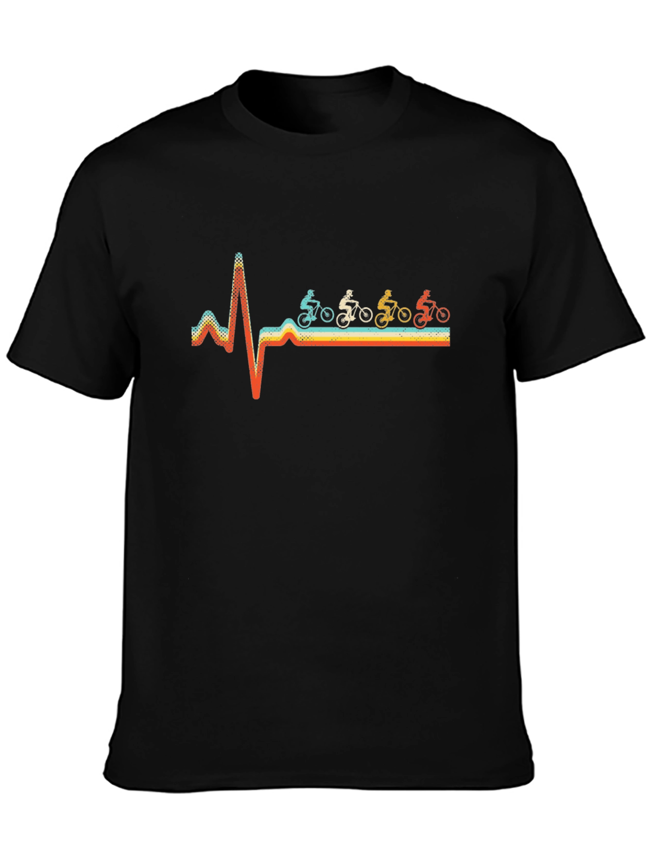 Mountain Biker Heartbeat Graphic Tee - Black
