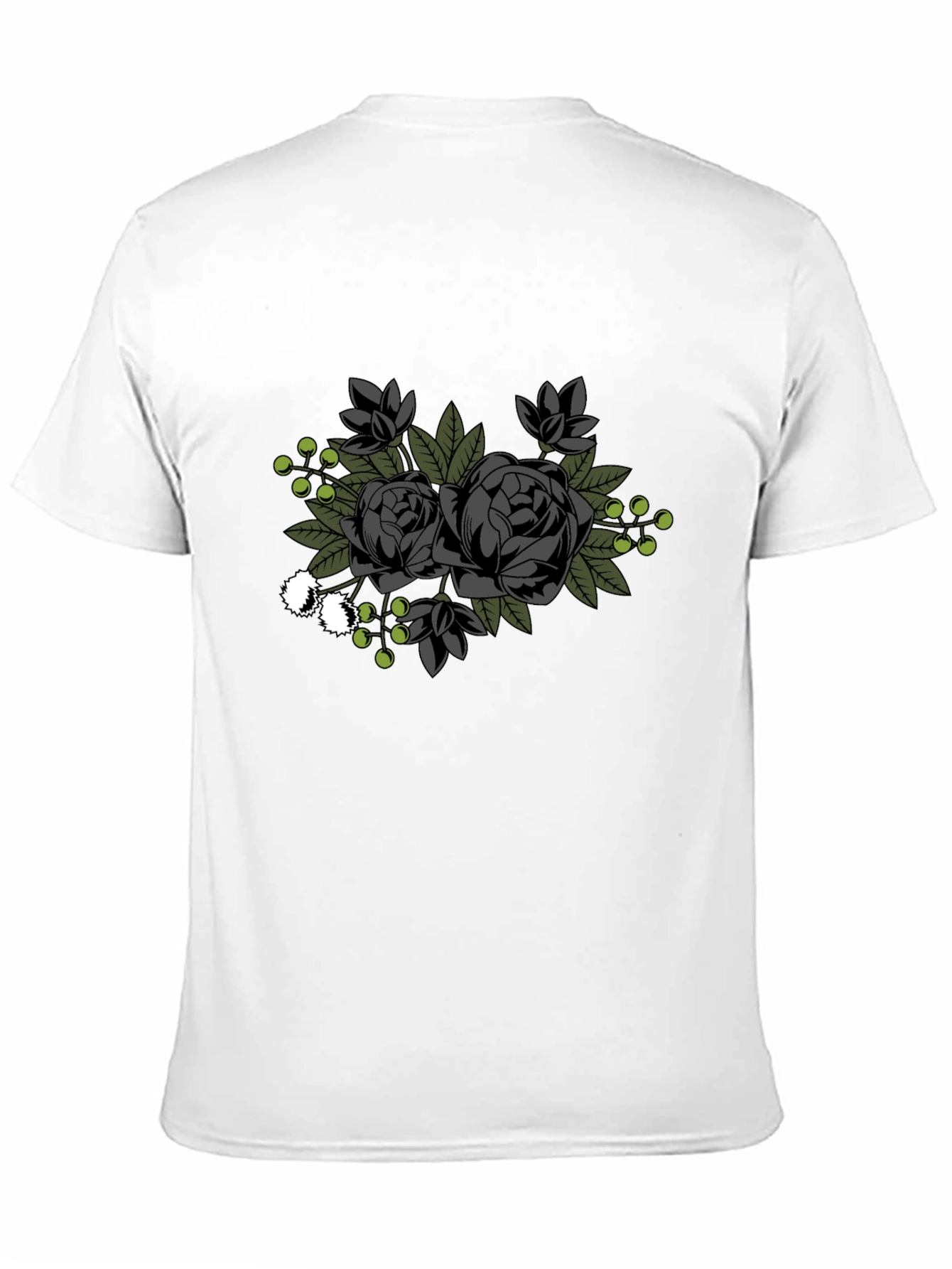 Black Floral Graphic T-Shirt - Stylish Mens Tee