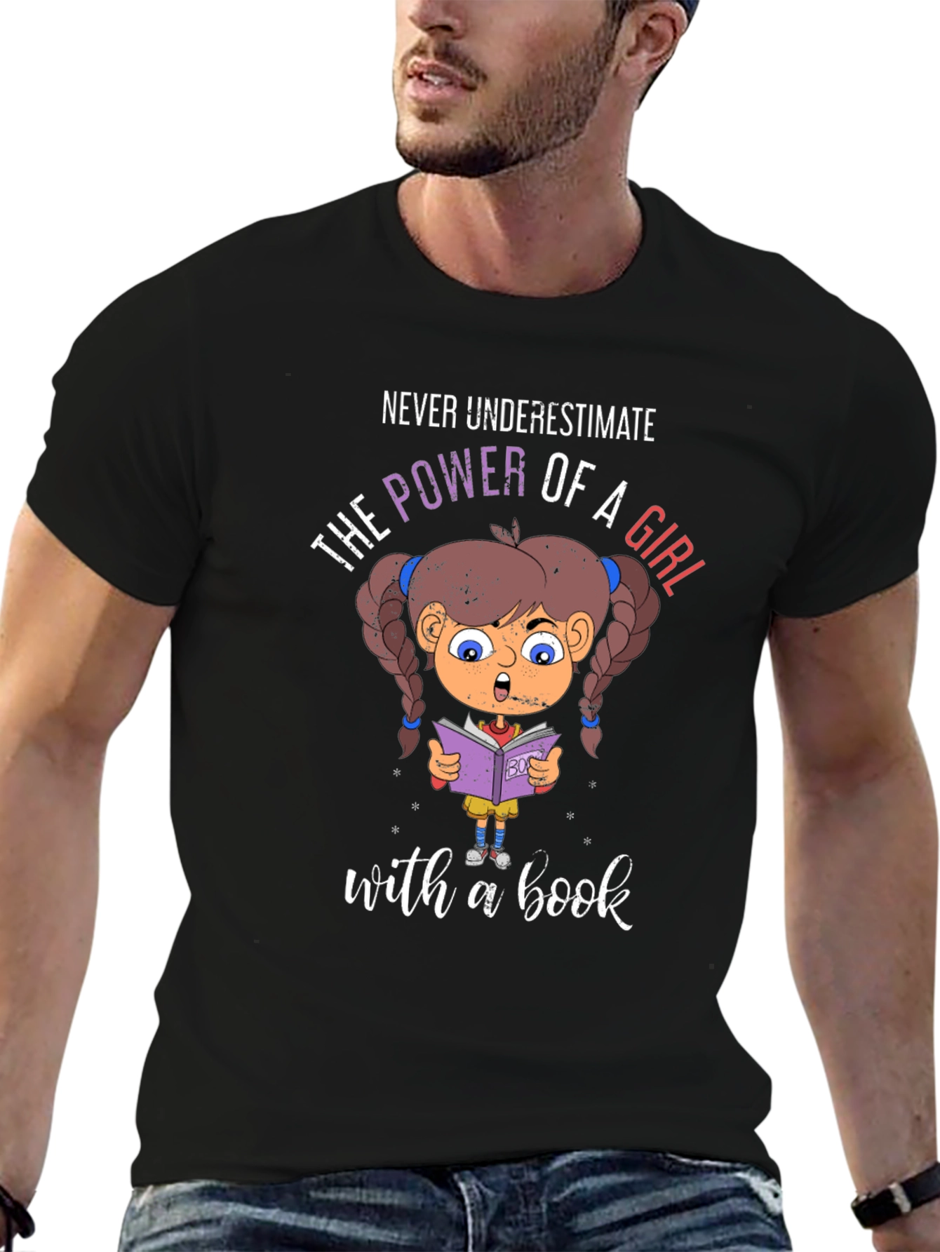 Never Underestimate a Girl with a Book T-Shirt