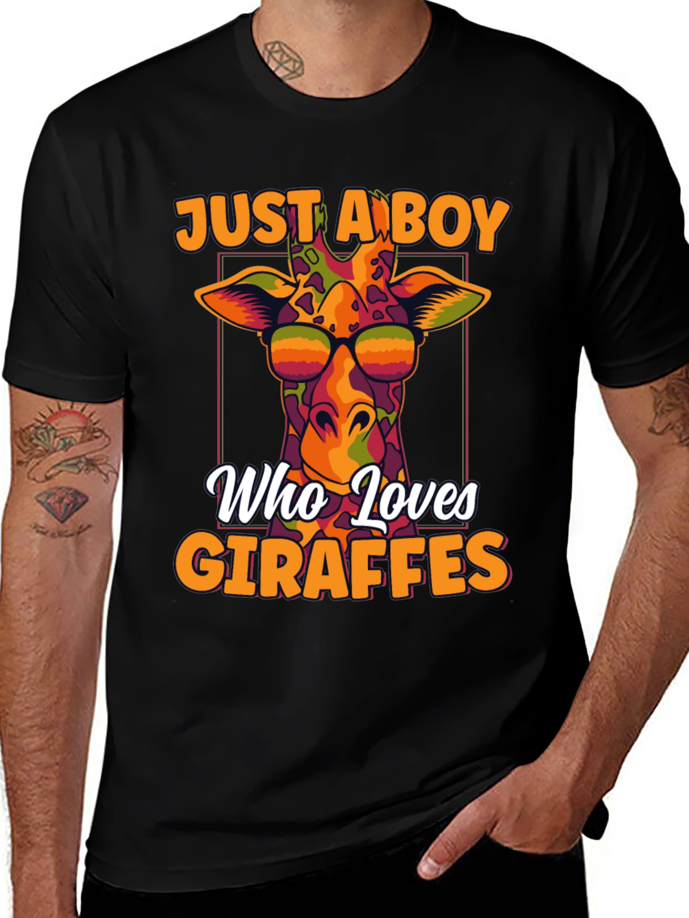 Giraffe Lovers T-Shirt: Just a Boy Who Loves Giraffes