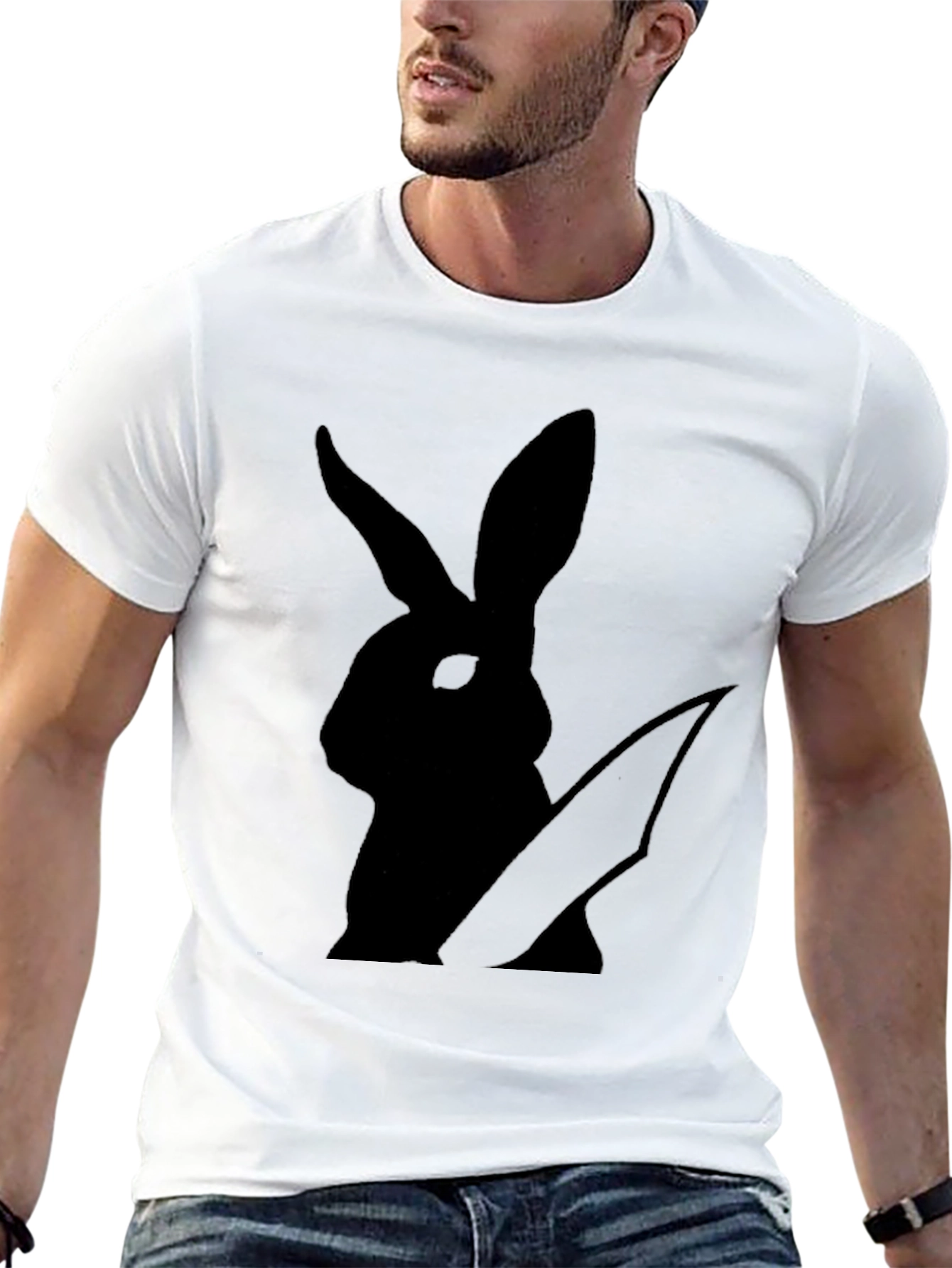 Black Rabbit Graphic Tee - Mens Casual Shirt