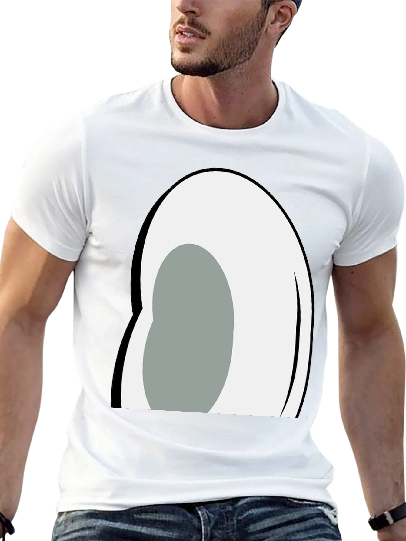 Cartoon Eye Graphic Black T-Shirt