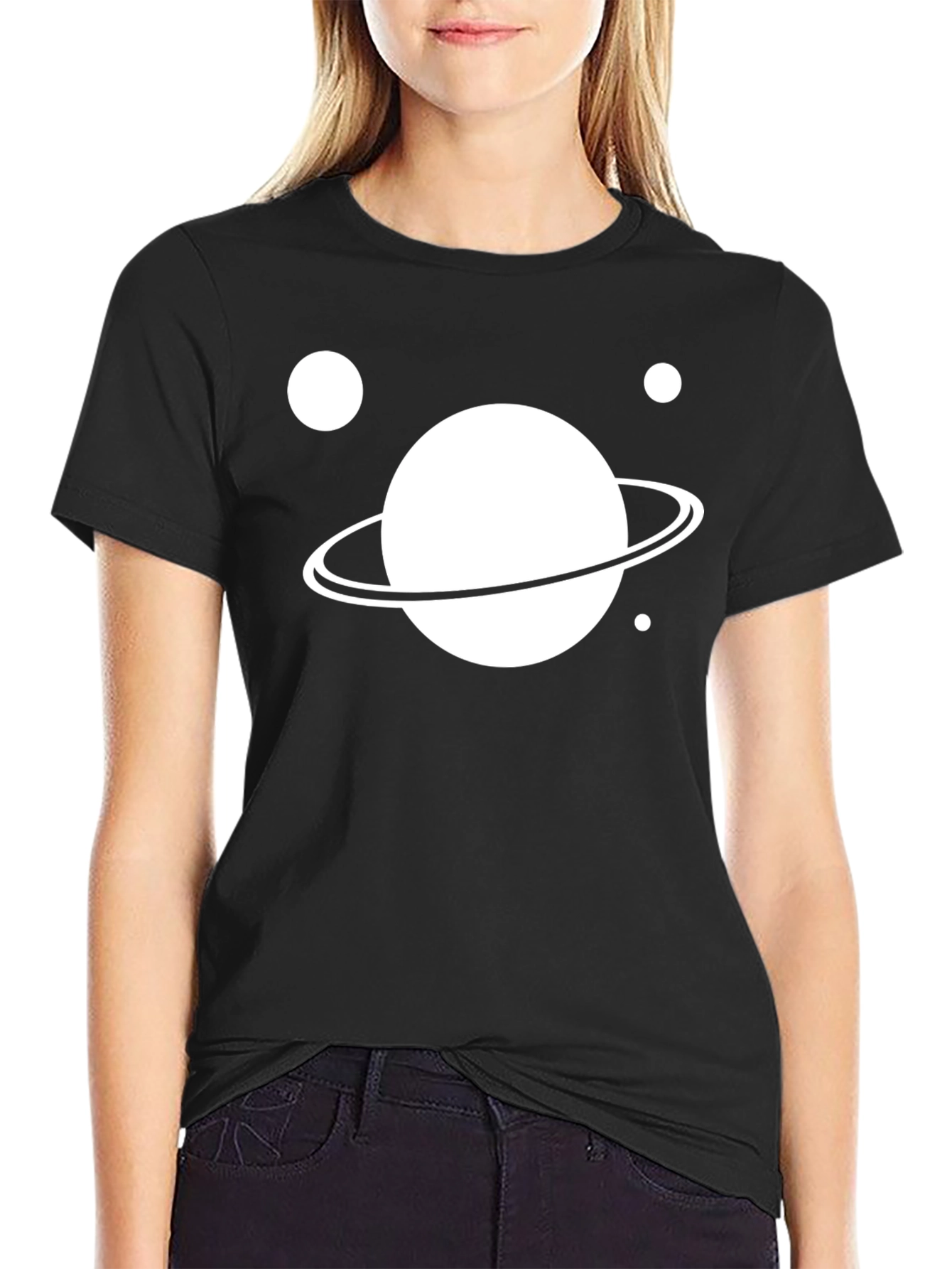 Planet Graphic Tee - Black Cotton Casual Shirt