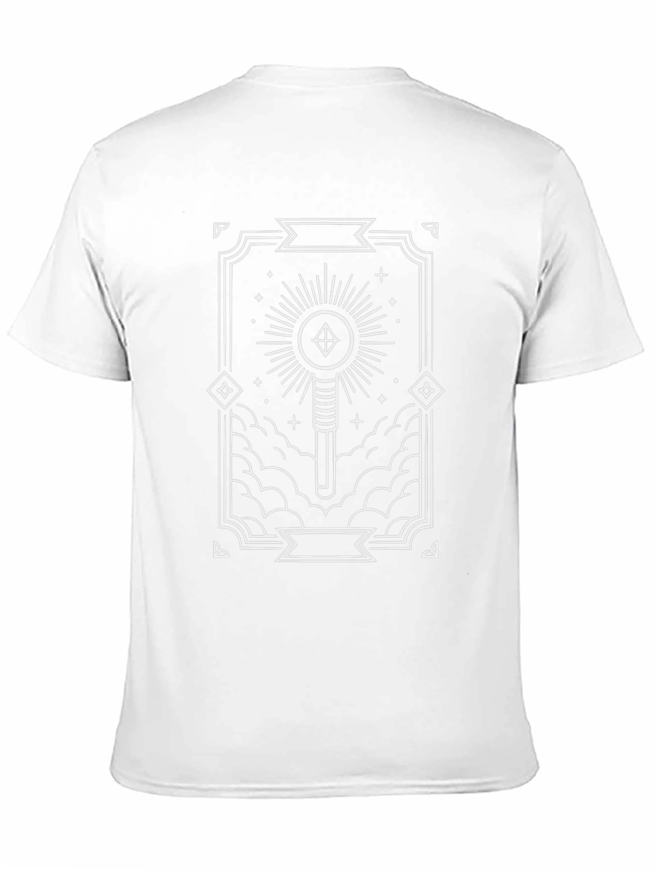Mens Black Graphic Tee - Geometric Design