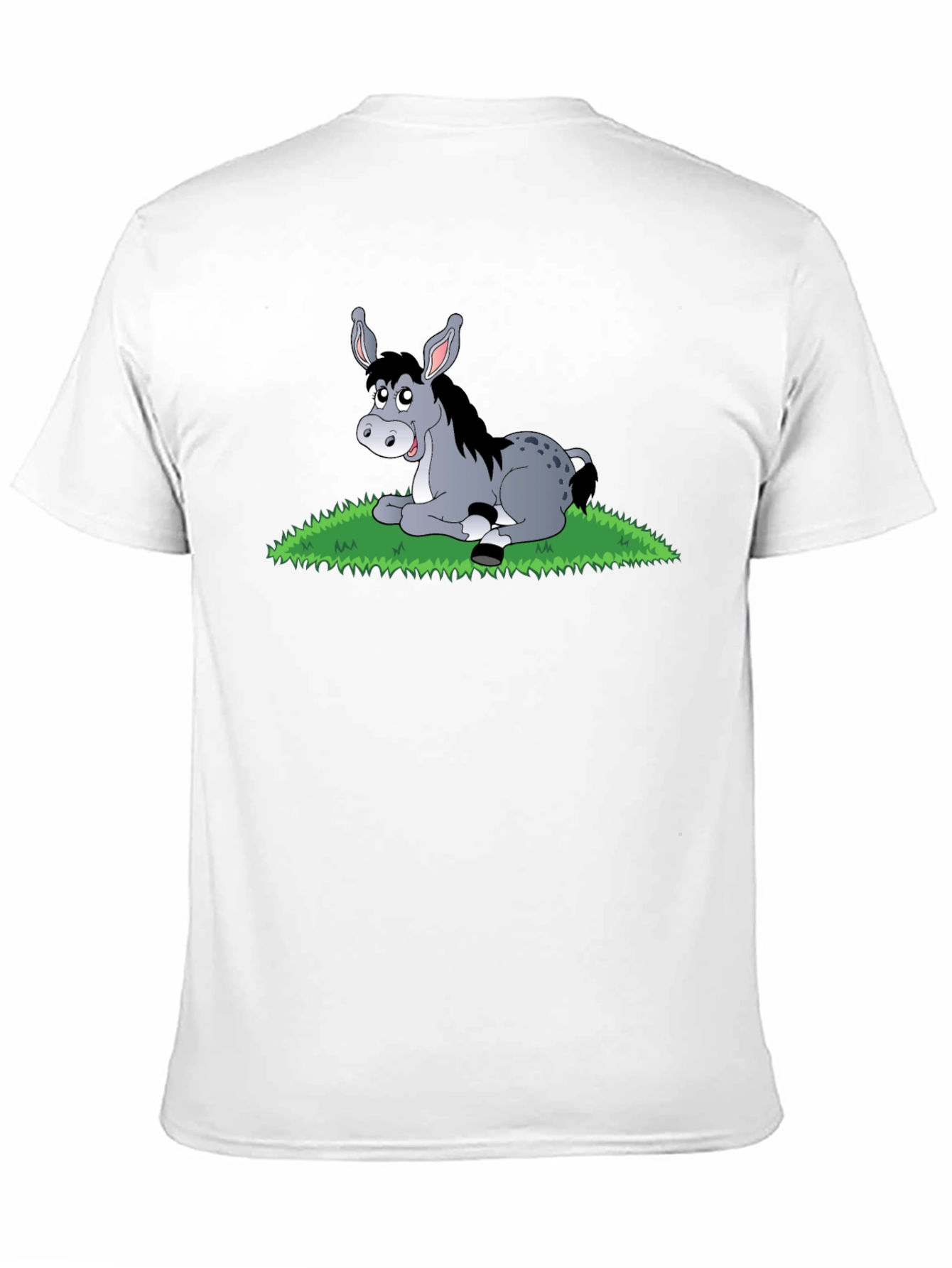 Cute Donkey Cartoon Black T-Shirt