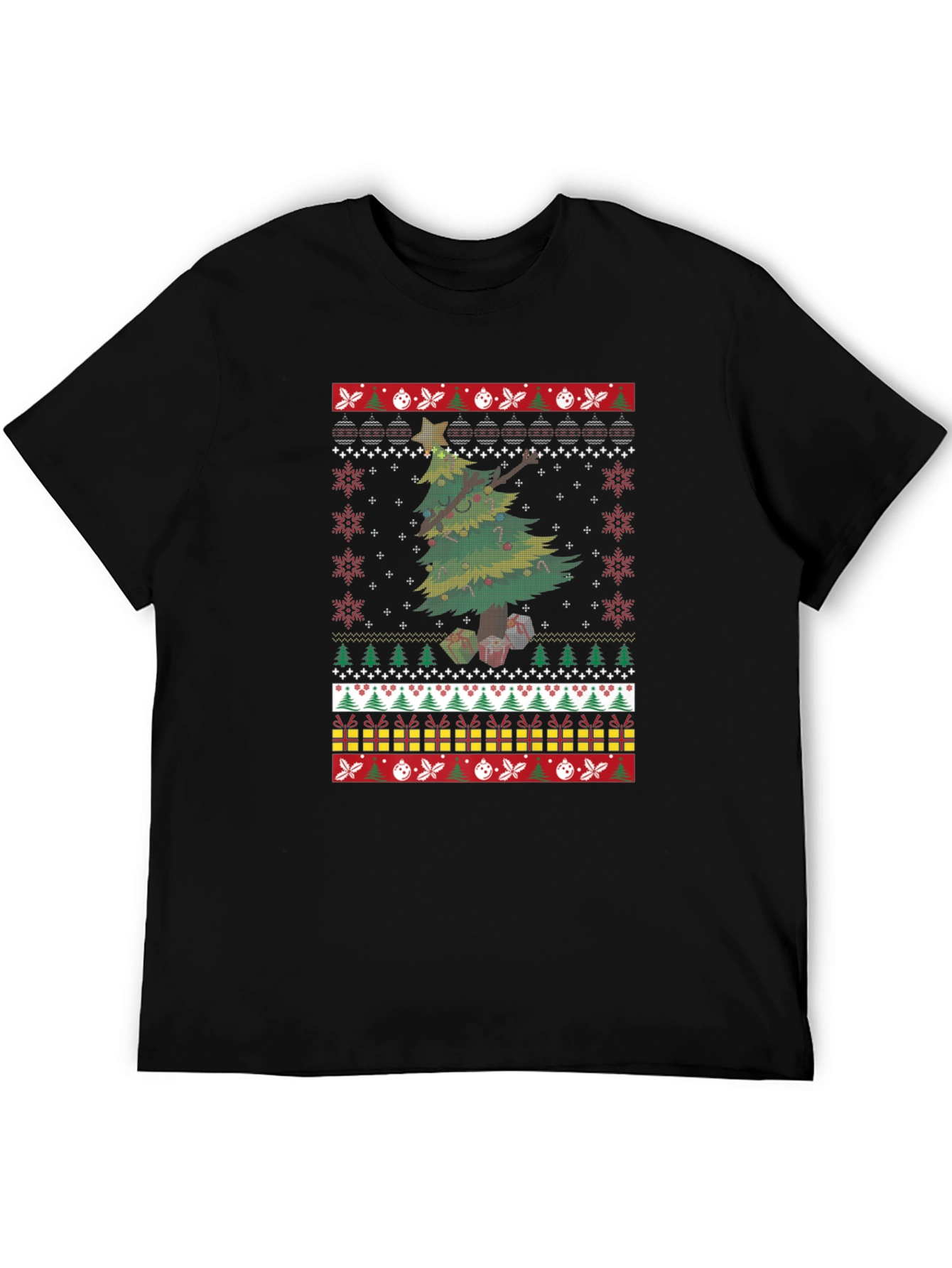 Festive Christmas Tree Ugly Sweater T-Shirt