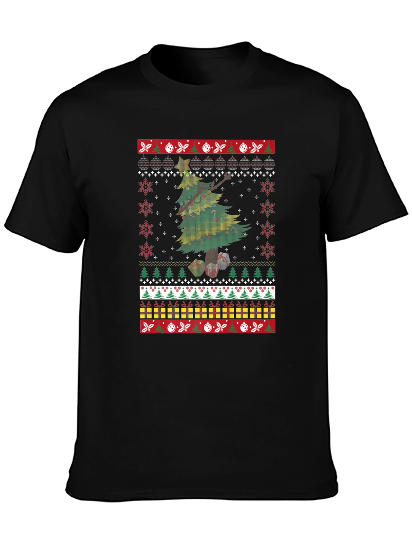 Festive Christmas Tree Ugly Sweater T-Shirt