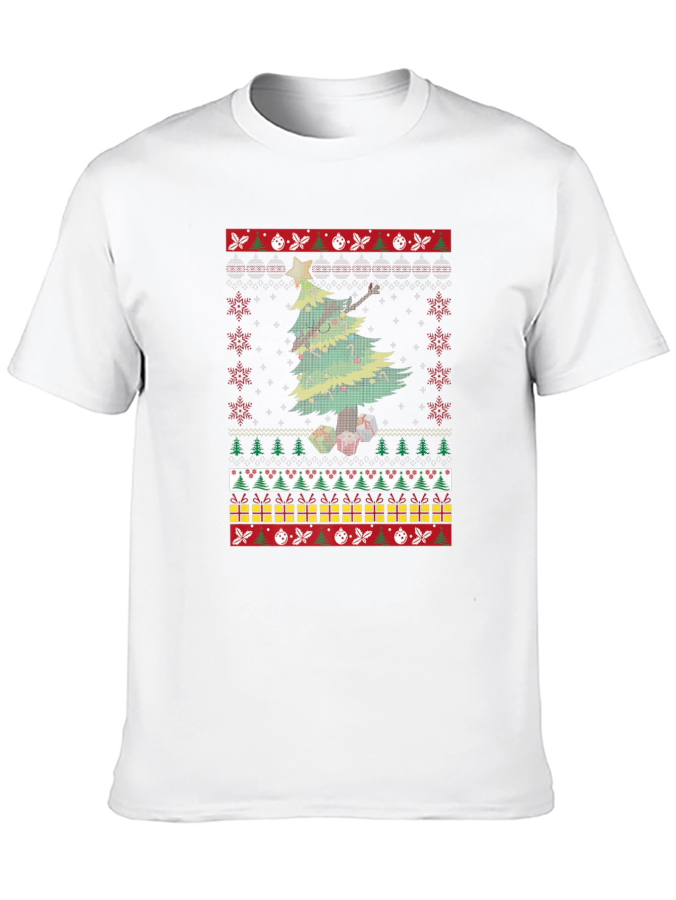 Festive Christmas Tree Ugly Sweater T-Shirt