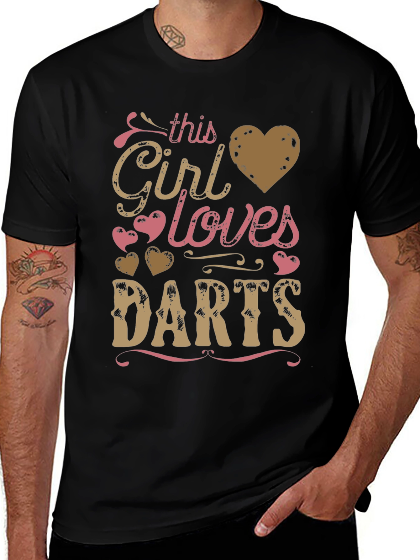 Girl Loves Darts Graphic T-Shirt