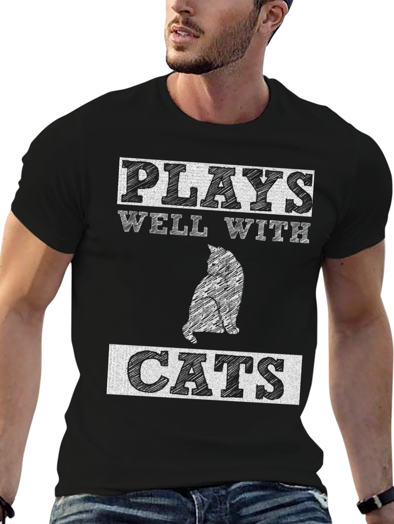 Plays Well with Cats T-Shirt