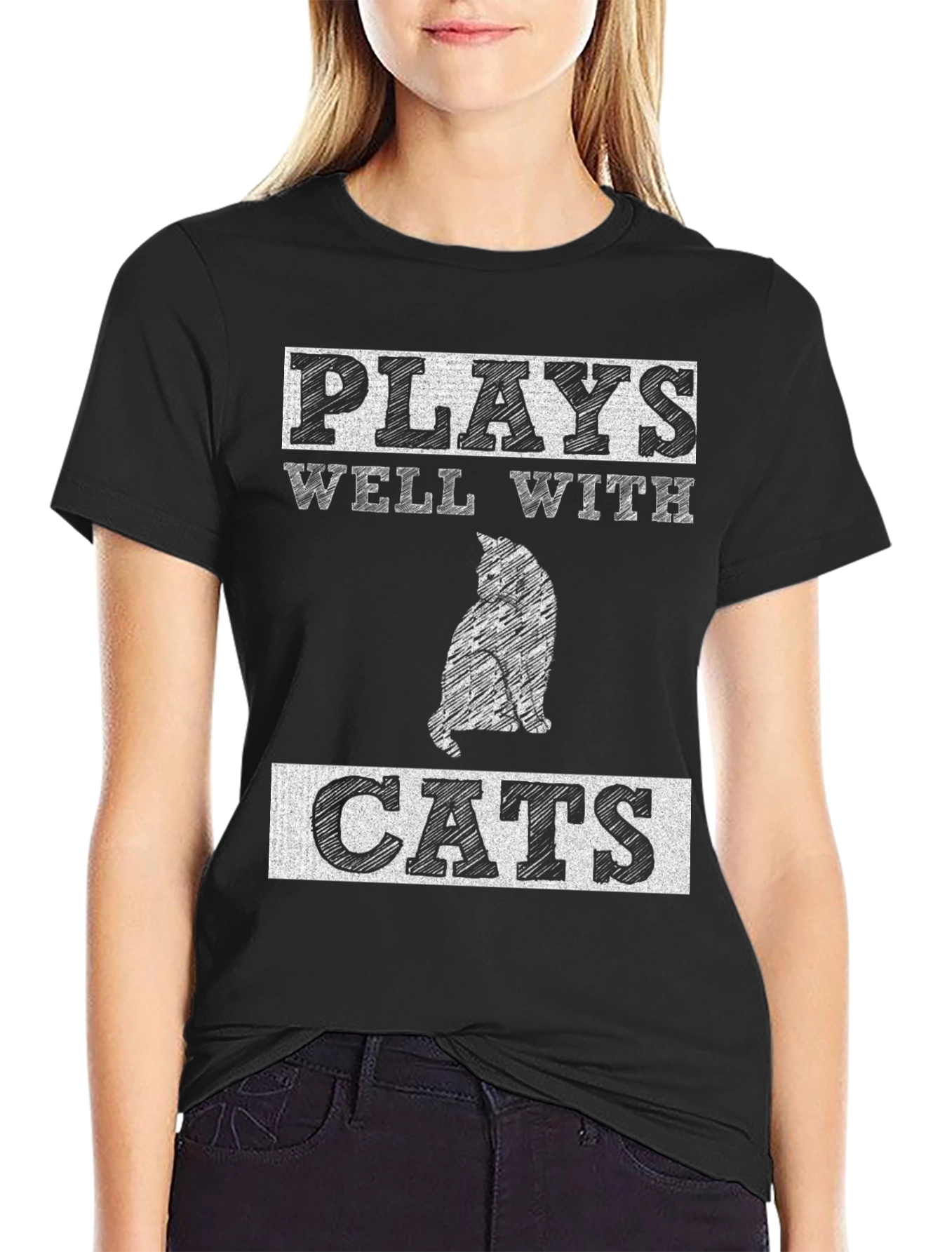 Plays Well with Cats T-Shirt