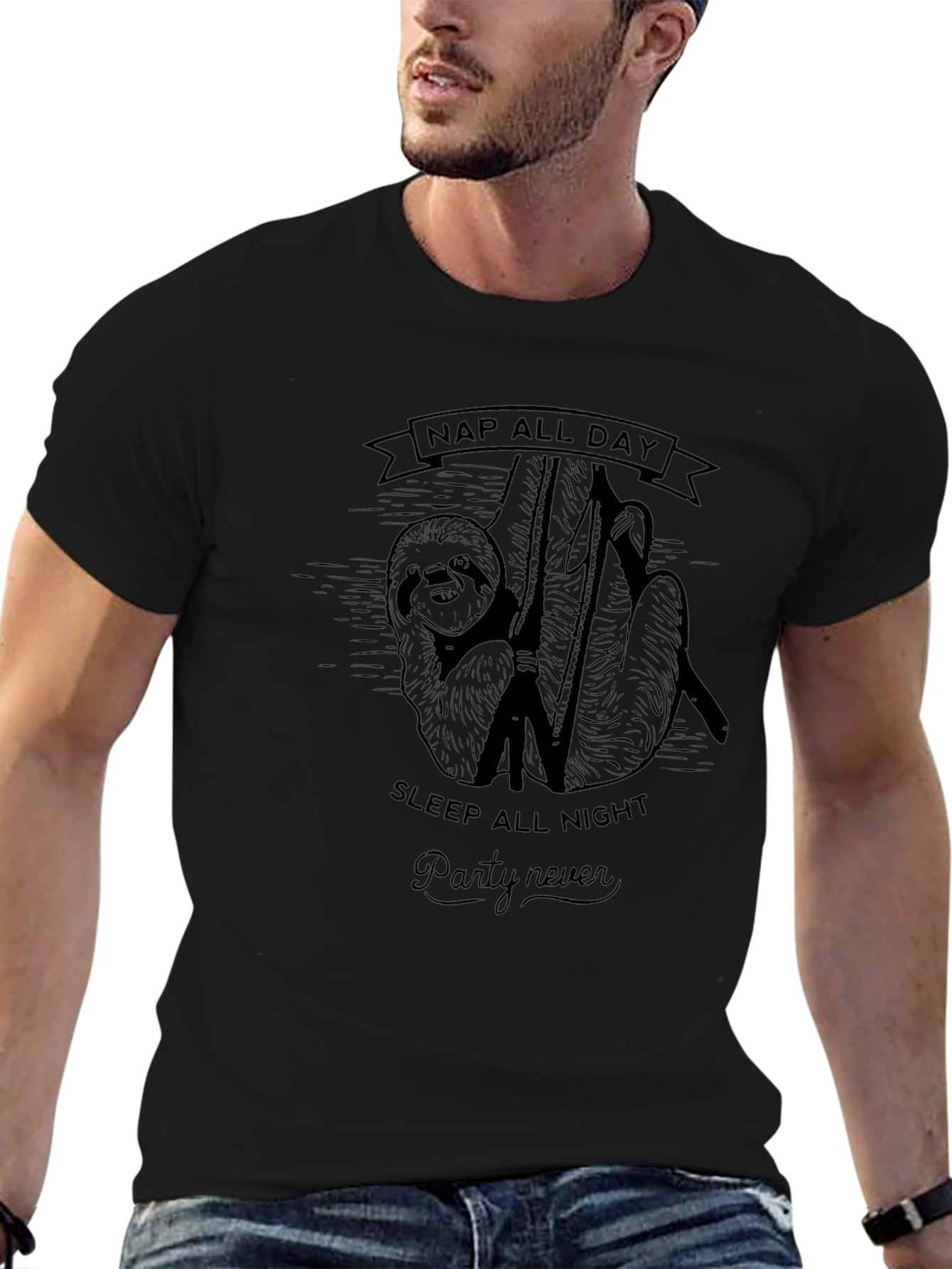 Nap All Day Sloth Graphic T-Shirt