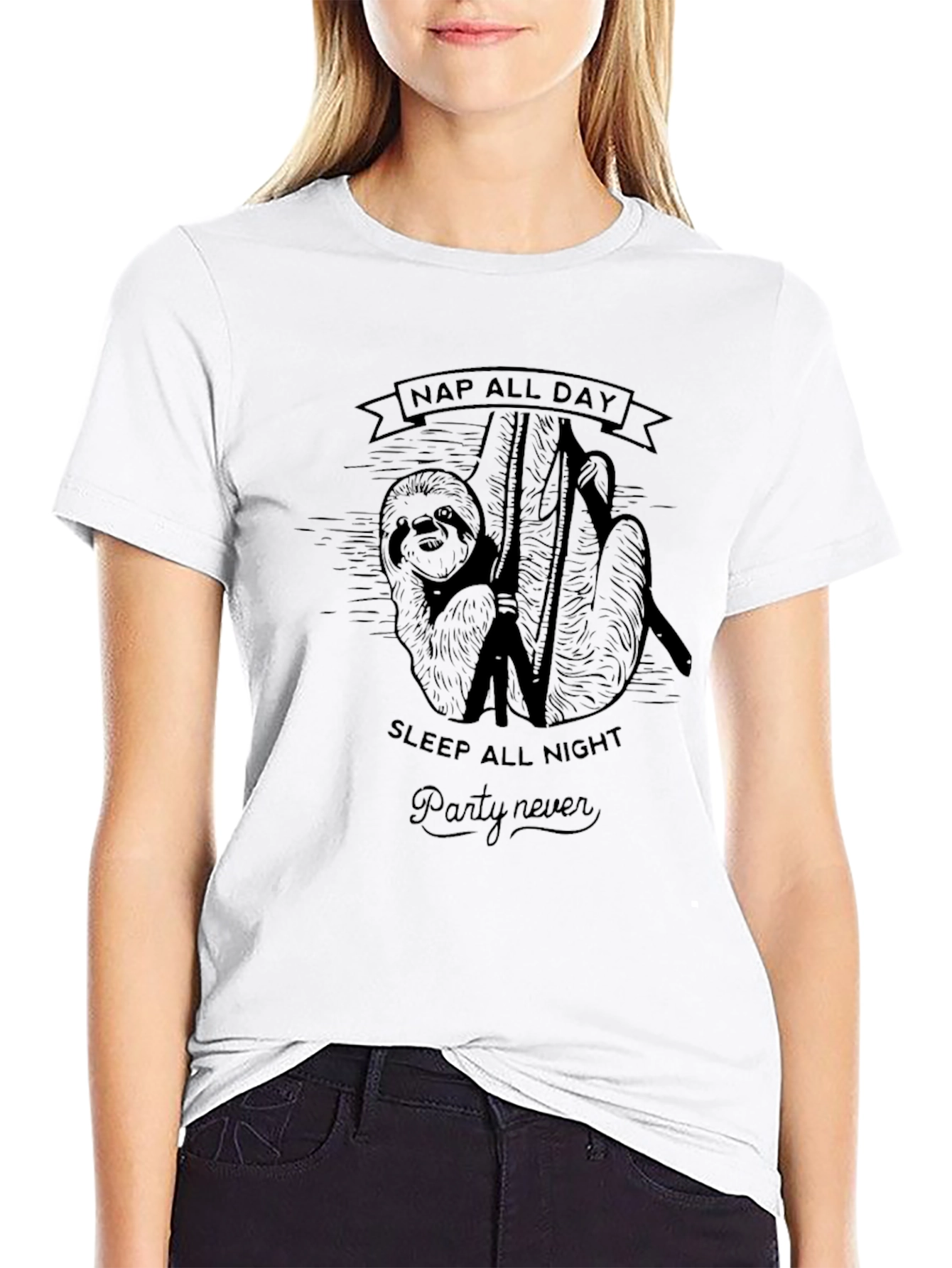Nap All Day Sloth Graphic T-Shirt