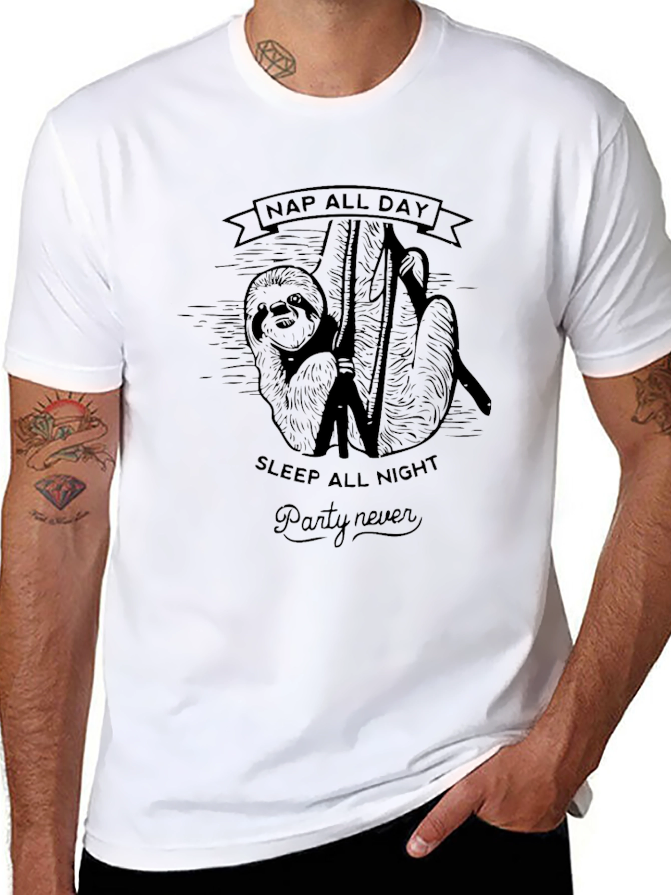 Nap All Day Sloth Graphic T-Shirt