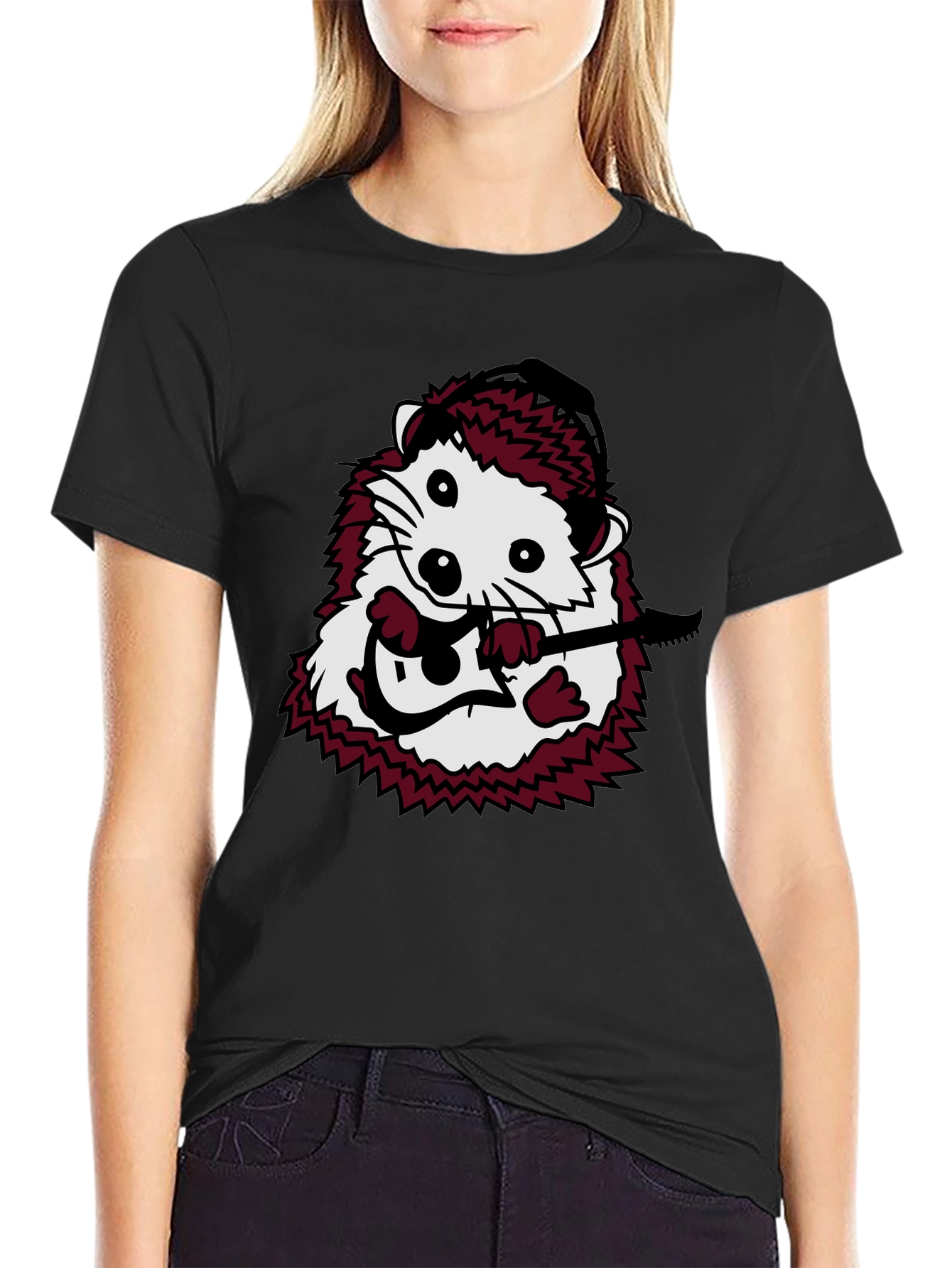 Hedgehog Guitarist Graphic T-Shirt