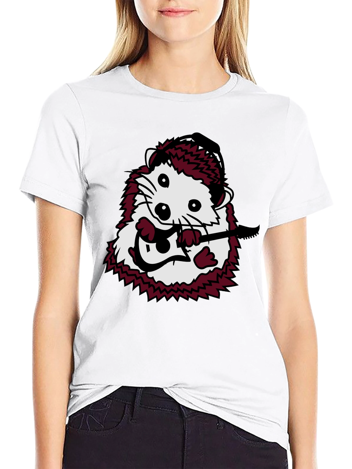 Hedgehog Guitarist Graphic T-Shirt