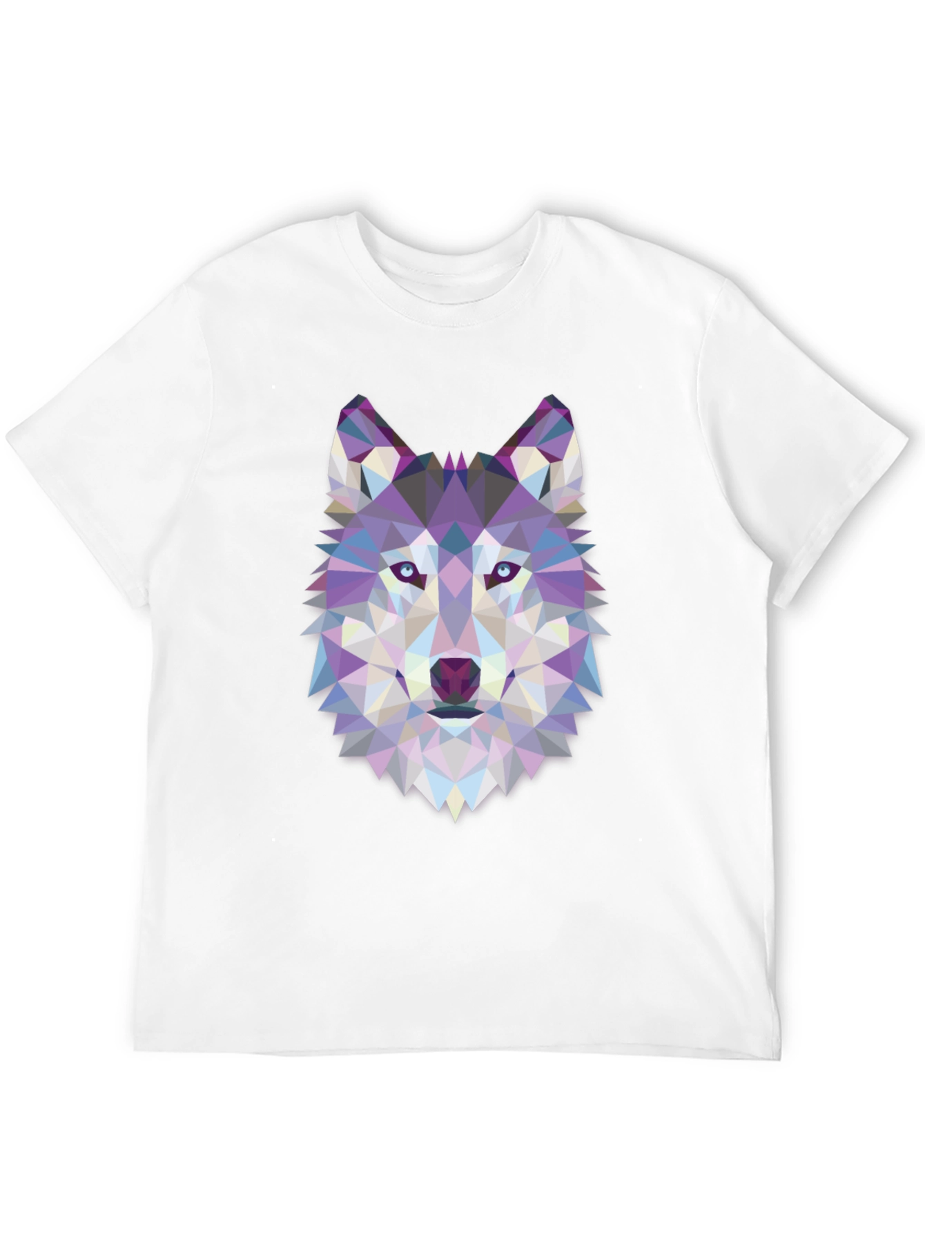 Geometric Wolf Graphic Tee - Black