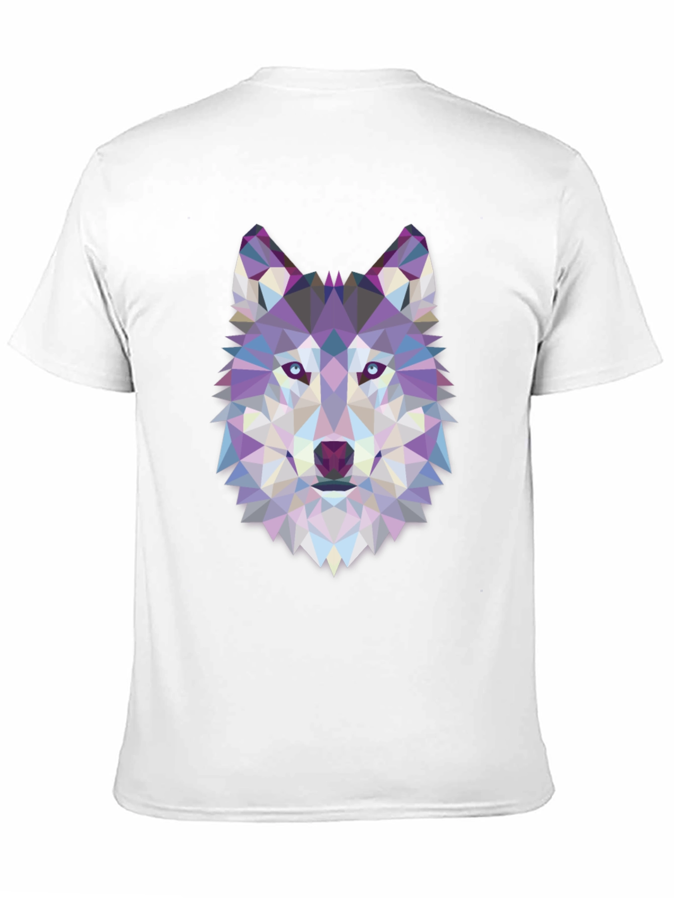 Geometric Wolf Graphic Tee - Black
