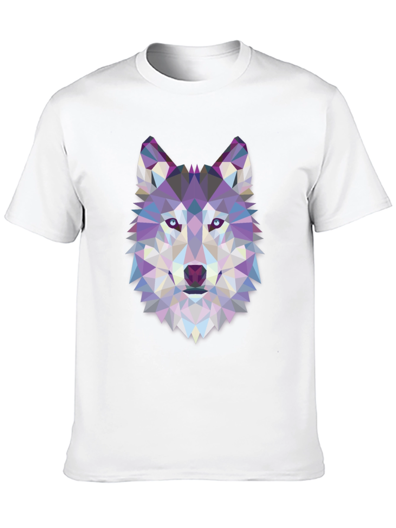 Geometric Wolf Graphic Tee - Black