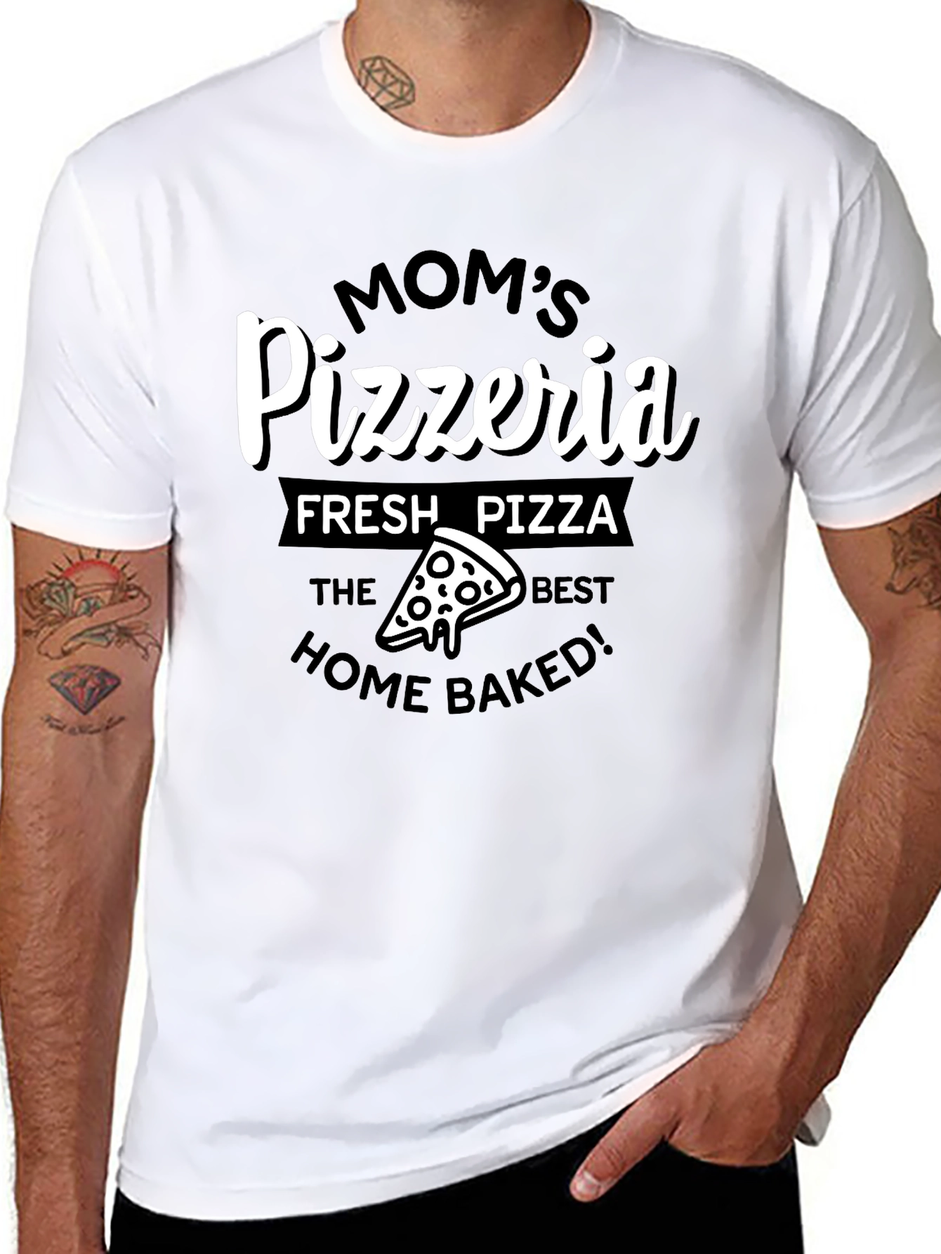 Moms Pizzeria Graphic T-Shirt - Fresh Pizza Tee