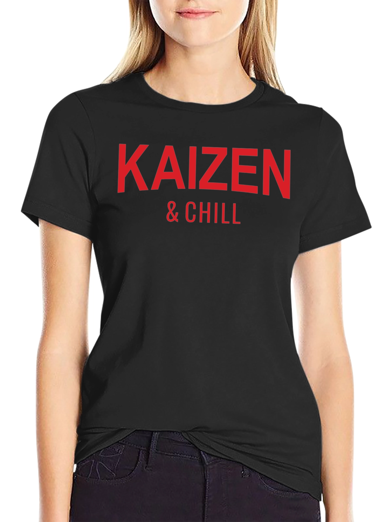 Kaizen & Chill Graphic Tee - Black Cotton T-Shirt