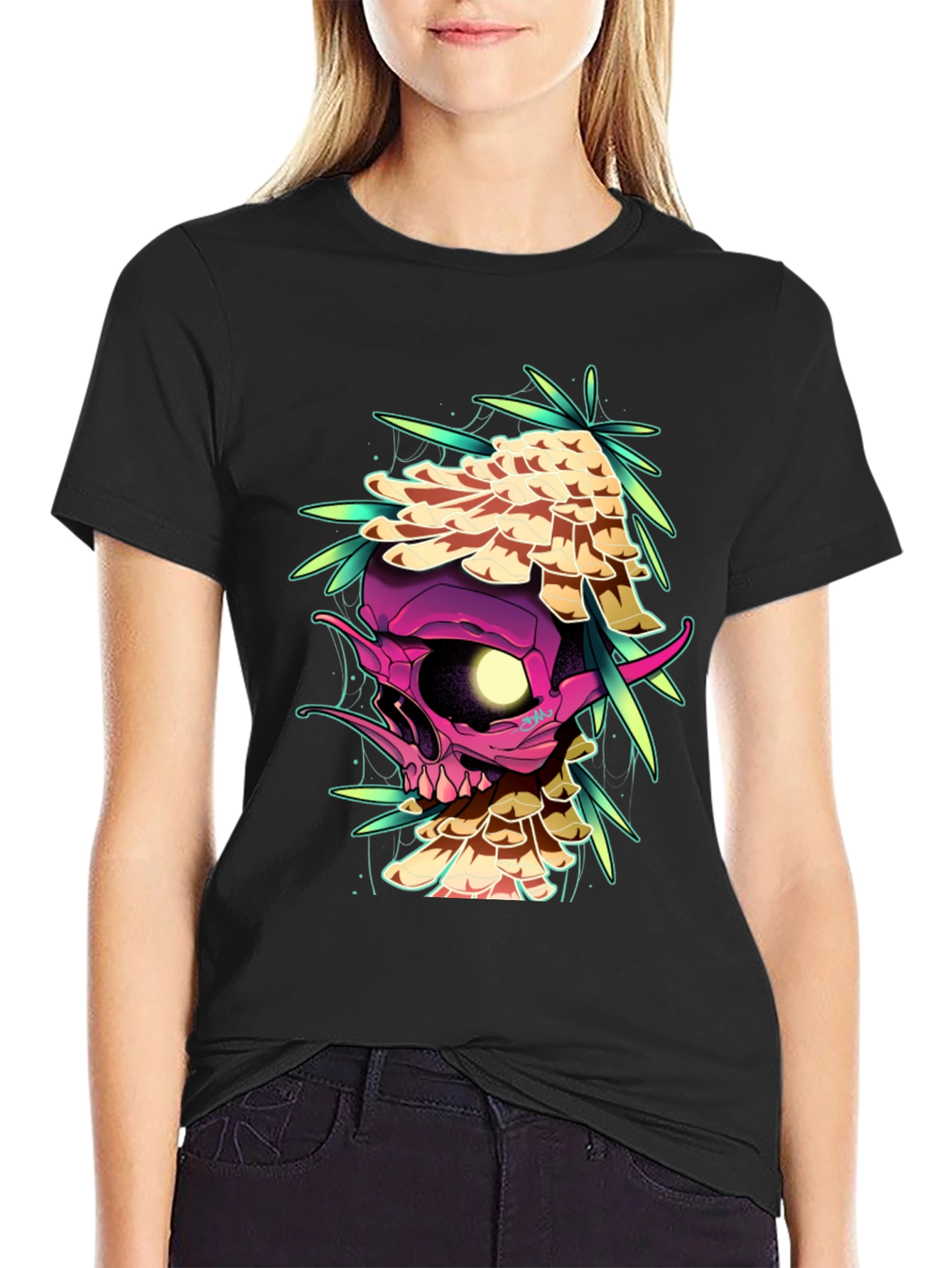 Skull Mushroom Graphic Tee - Edgy Style