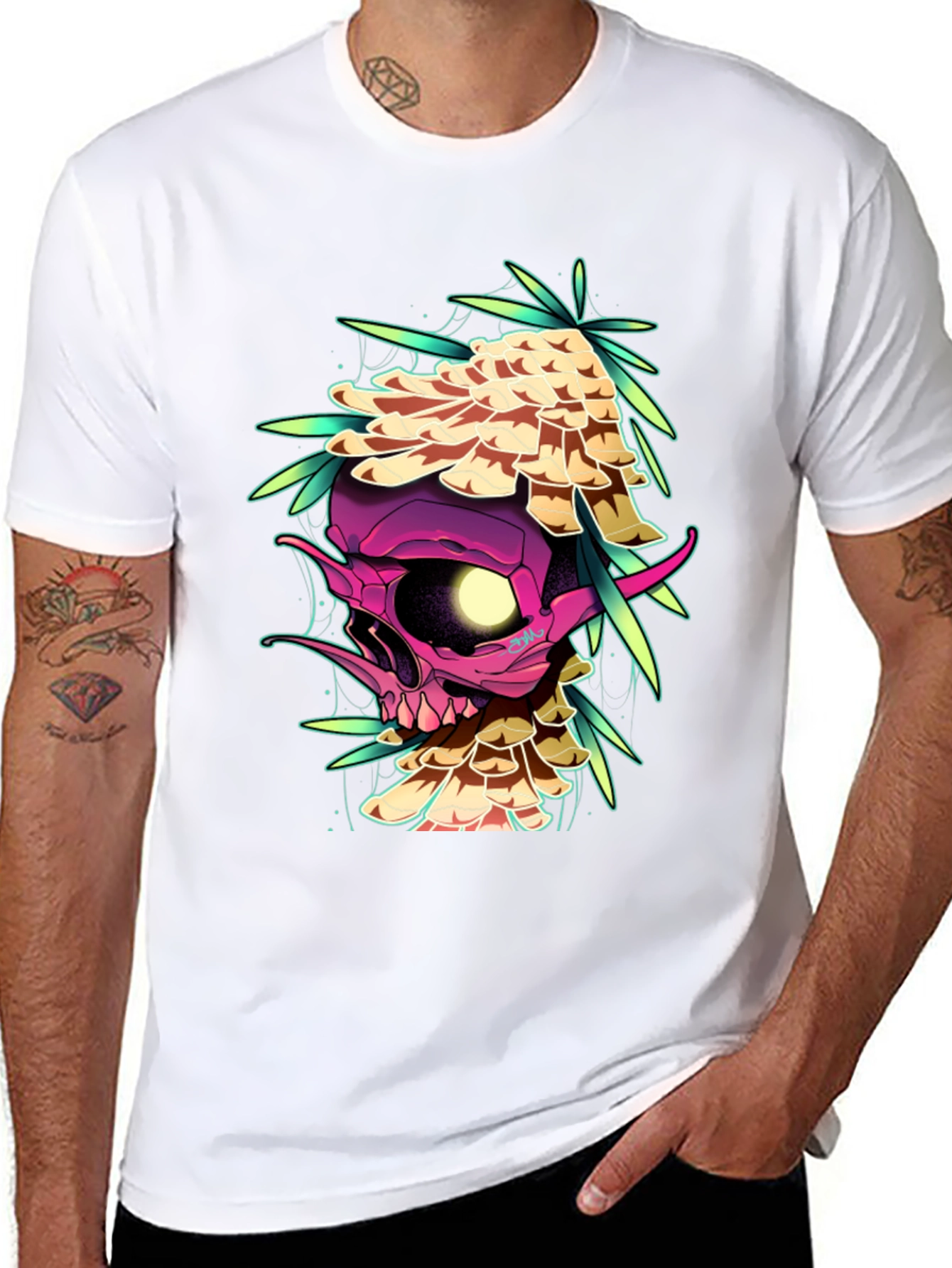 Skull Mushroom Graphic Tee - Edgy Style
