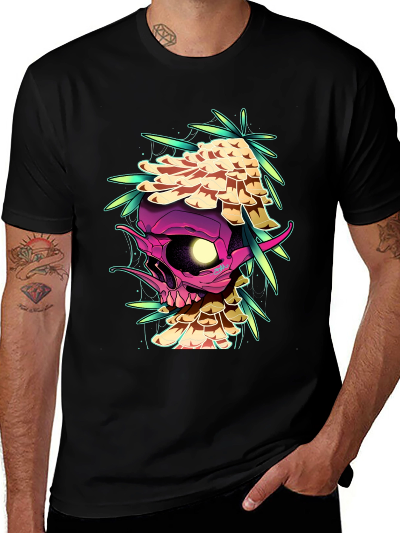 Skull Mushroom Graphic Tee - Edgy Style