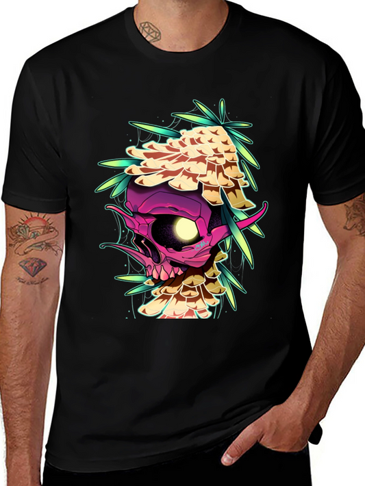 Skull Mushroom Graphic Tee - Edgy Style