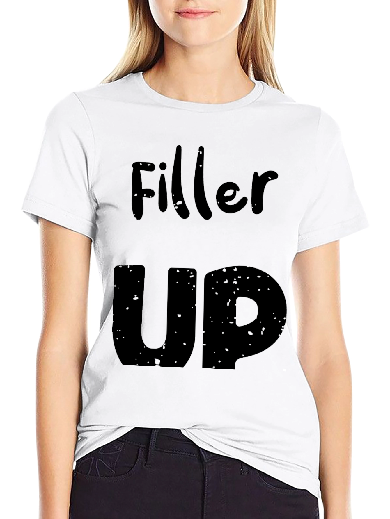Filler Up Graphic Tee - Black Cotton T-Shirt