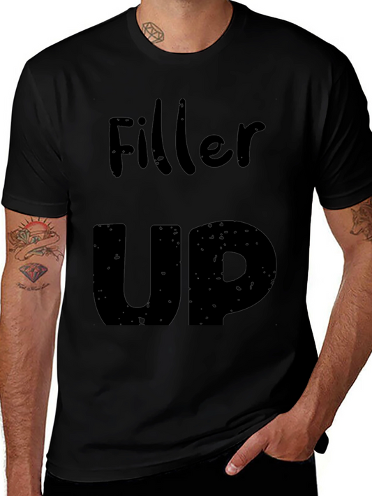 Filler Up Graphic Tee - Black Cotton T-Shirt