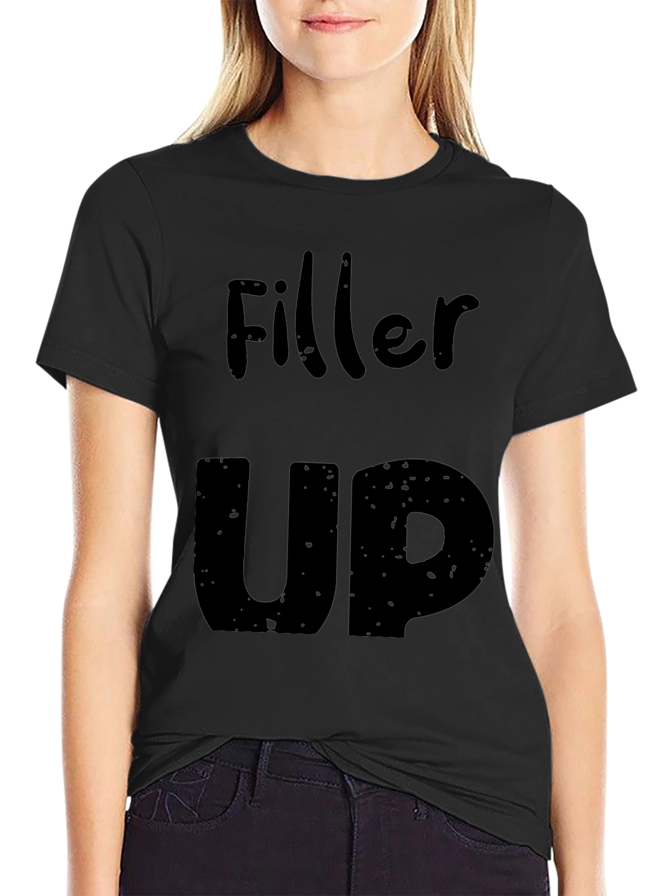 Filler Up Graphic Tee - Black Cotton T-Shirt