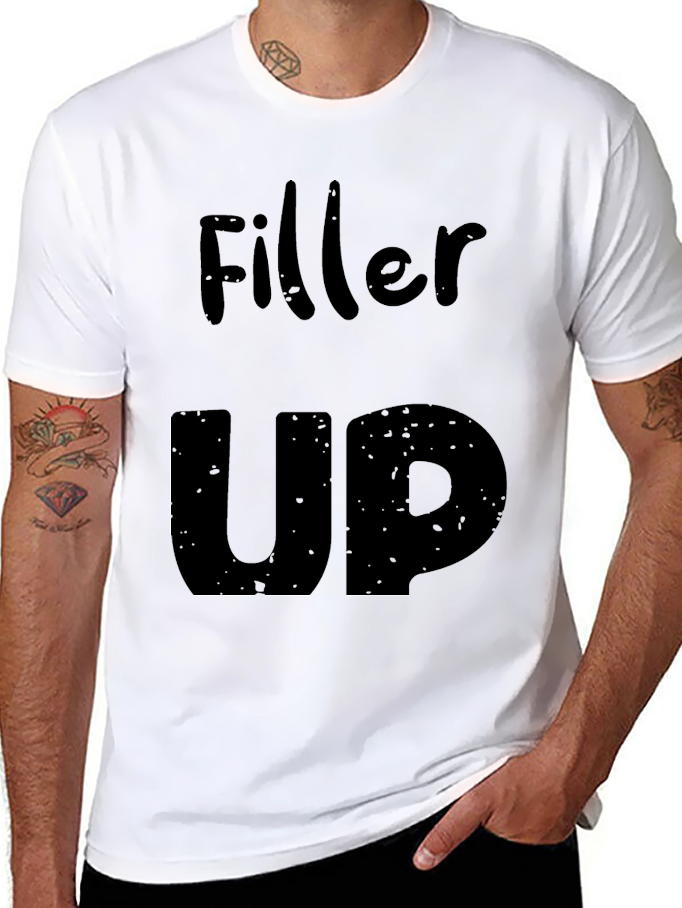 Filler Up Graphic Tee - Black Cotton T-Shirt