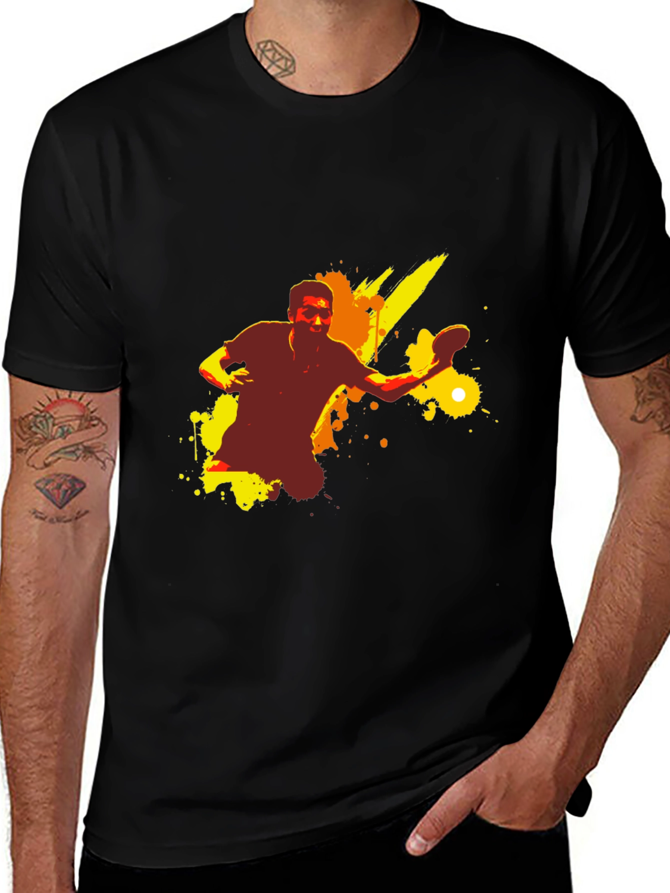 Cool Table Tennis Graphic T-Shirt