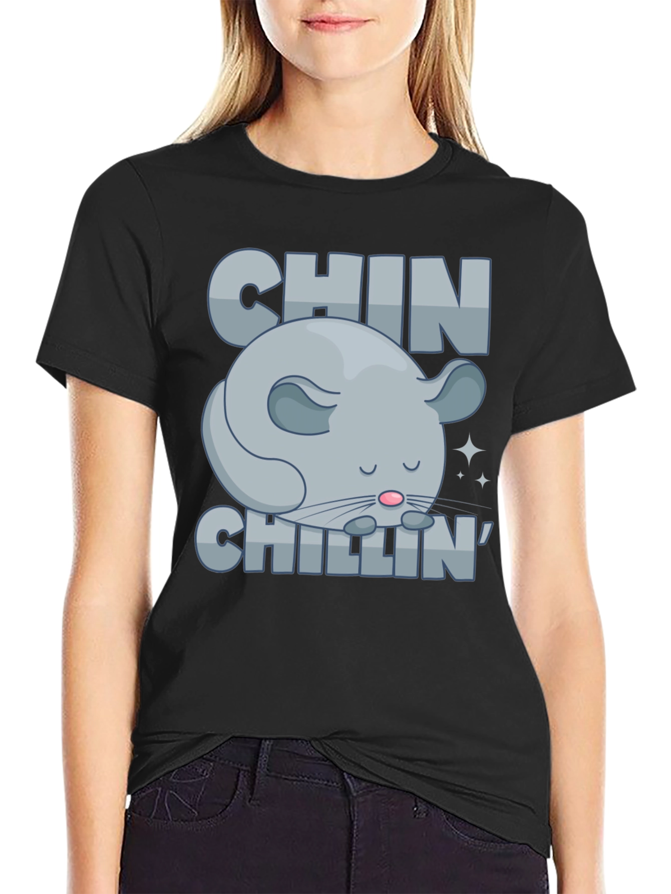 Chin Chillin T-Shirt Funny Chinchilla Graphic Tee