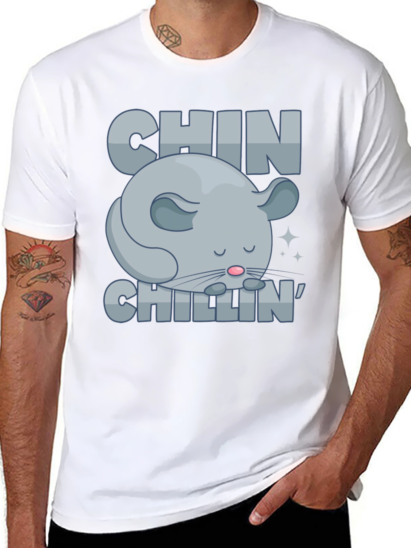 Chin Chillin T-Shirt Funny Chinchilla Graphic Tee
