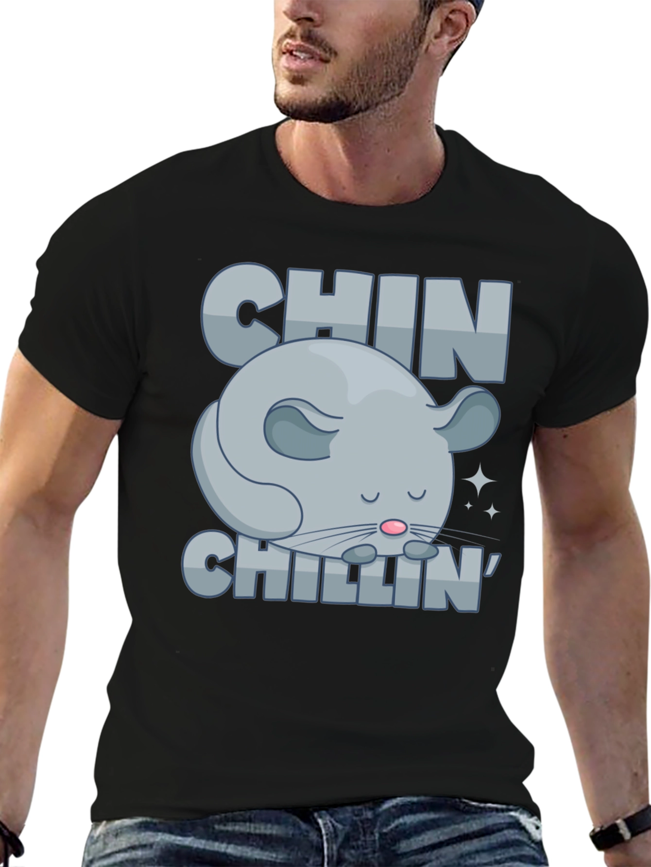 Chin Chillin T-Shirt Funny Chinchilla Graphic Tee
