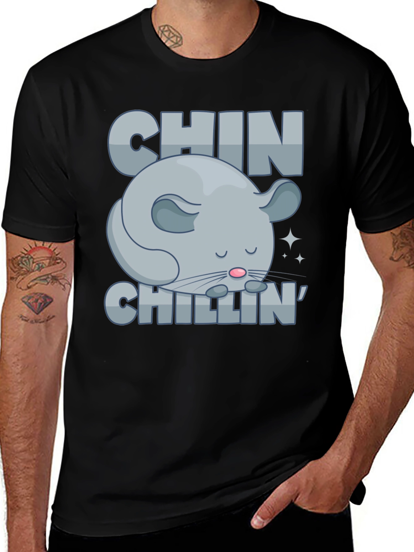Chin Chillin T-Shirt Funny Chinchilla Graphic Tee