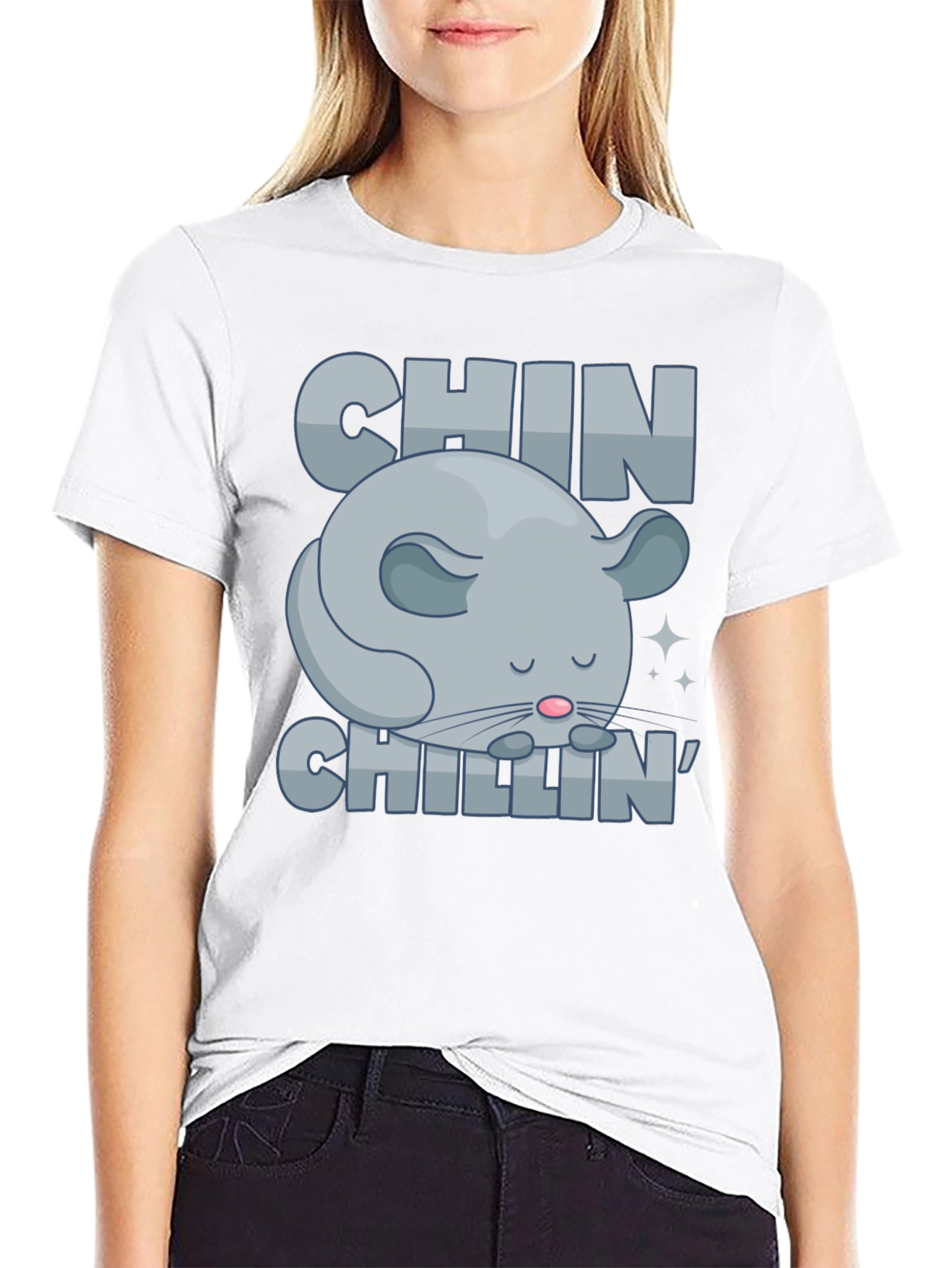 Chin Chillin T-Shirt Funny Chinchilla Graphic Tee