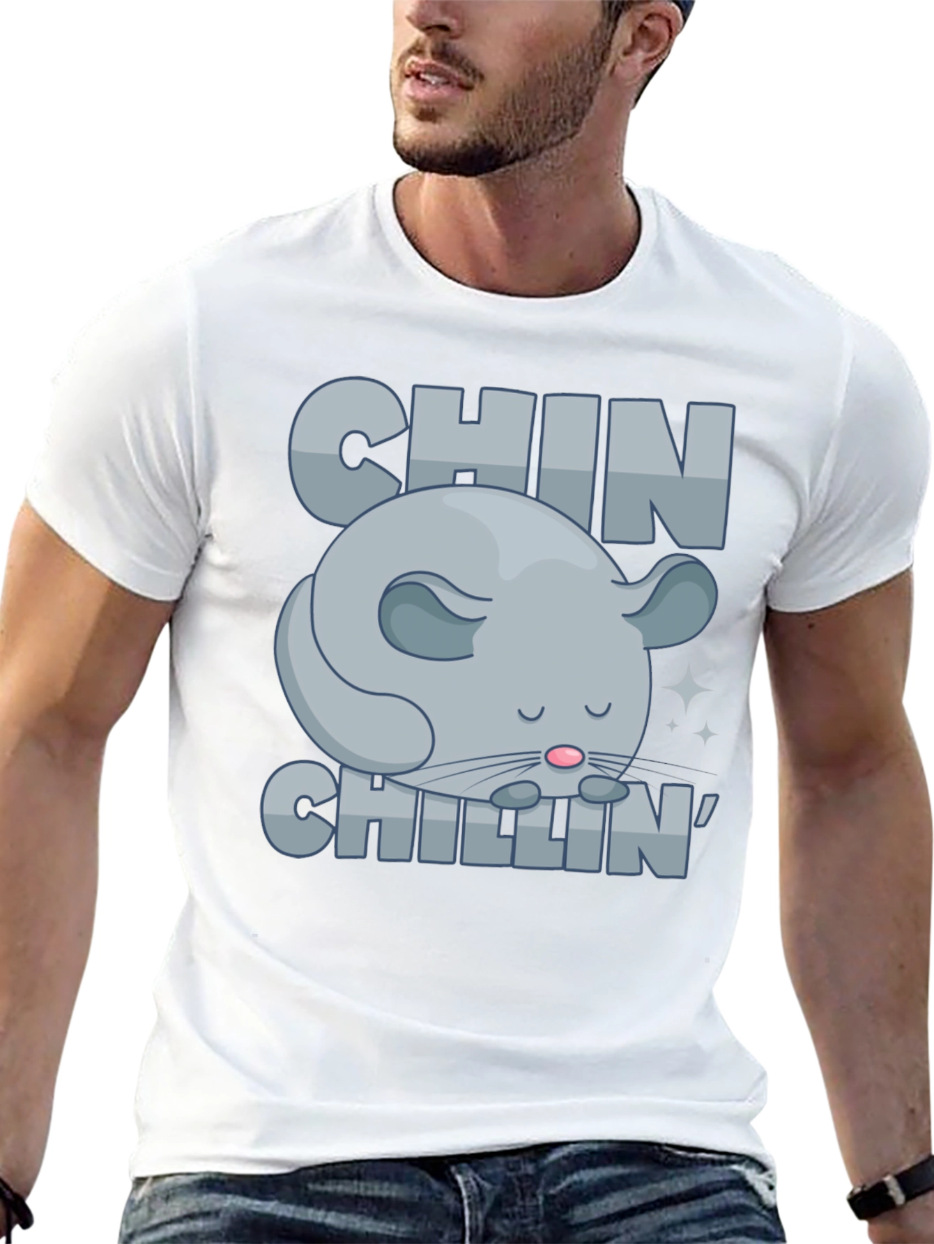 Chin Chillin T-Shirt Funny Chinchilla Graphic Tee