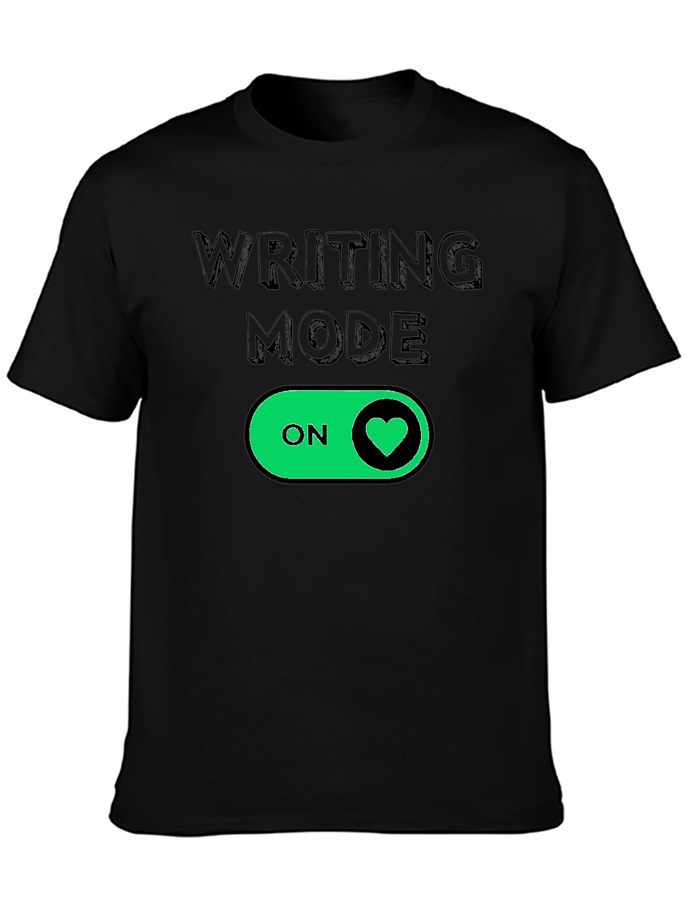 Writing Mode On Heart T-Shirt - Black