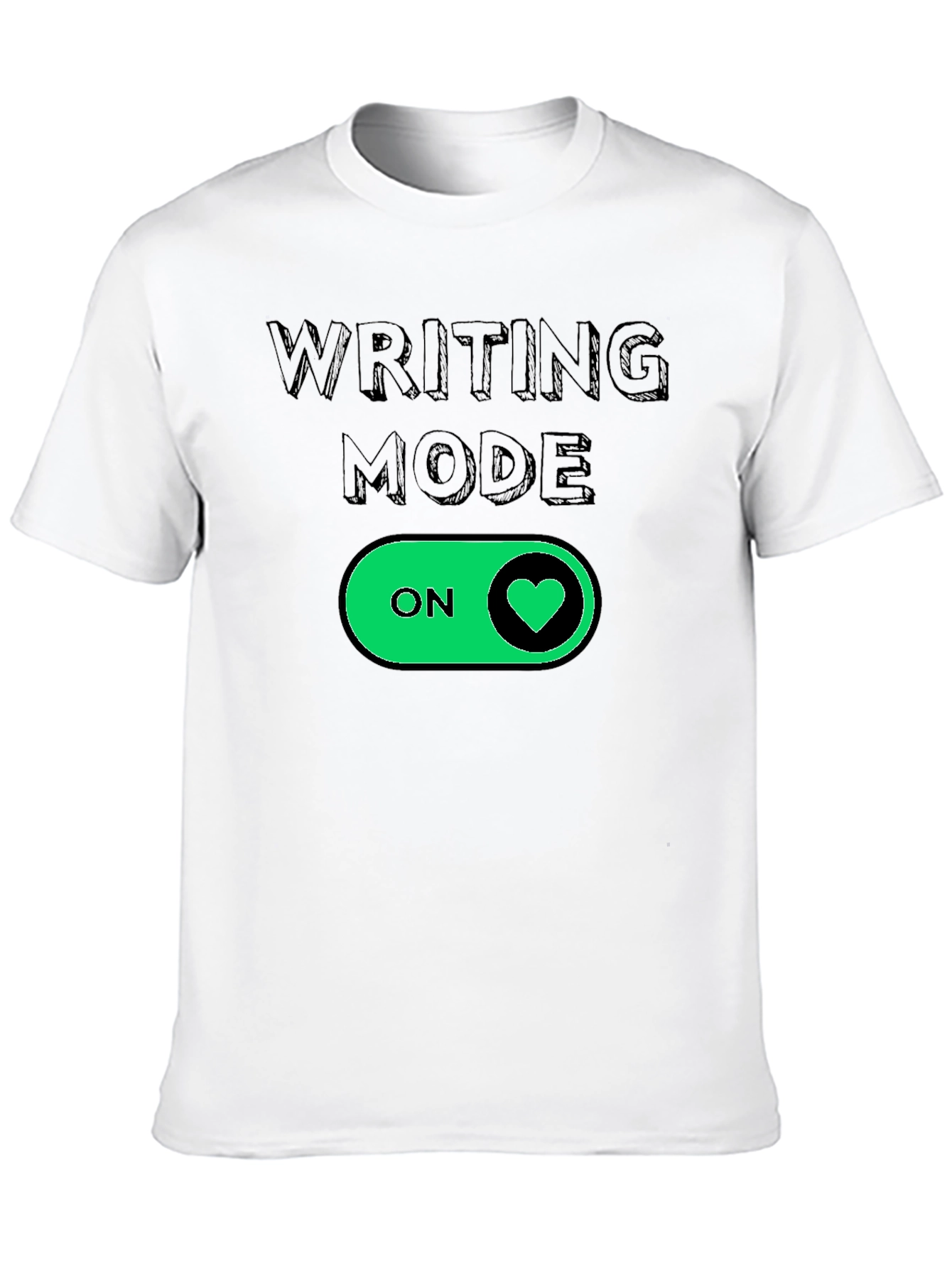 Writing Mode On Heart T-Shirt - Black